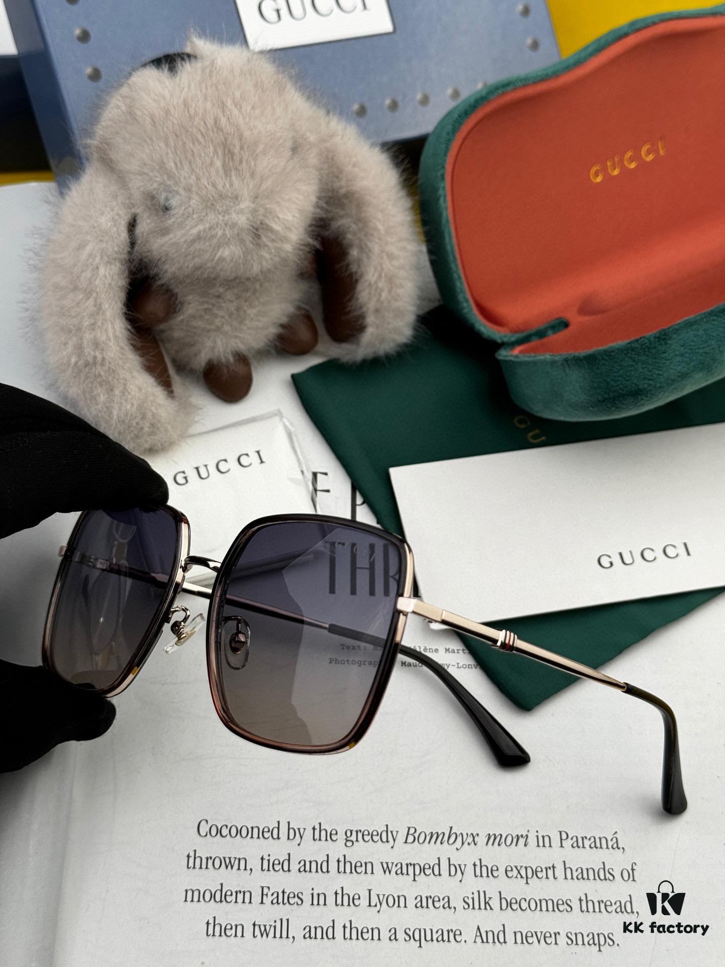 GUCCI - Polarized Sunglasses 2025 Spring New Arrival Trendy Popular Round Frame Polarized Sunglasses High Quality Comfortable Wear Influencer Style Women's HD Polarized Sunglasses 🕶️ High-Quality TR Frame Model: G1640