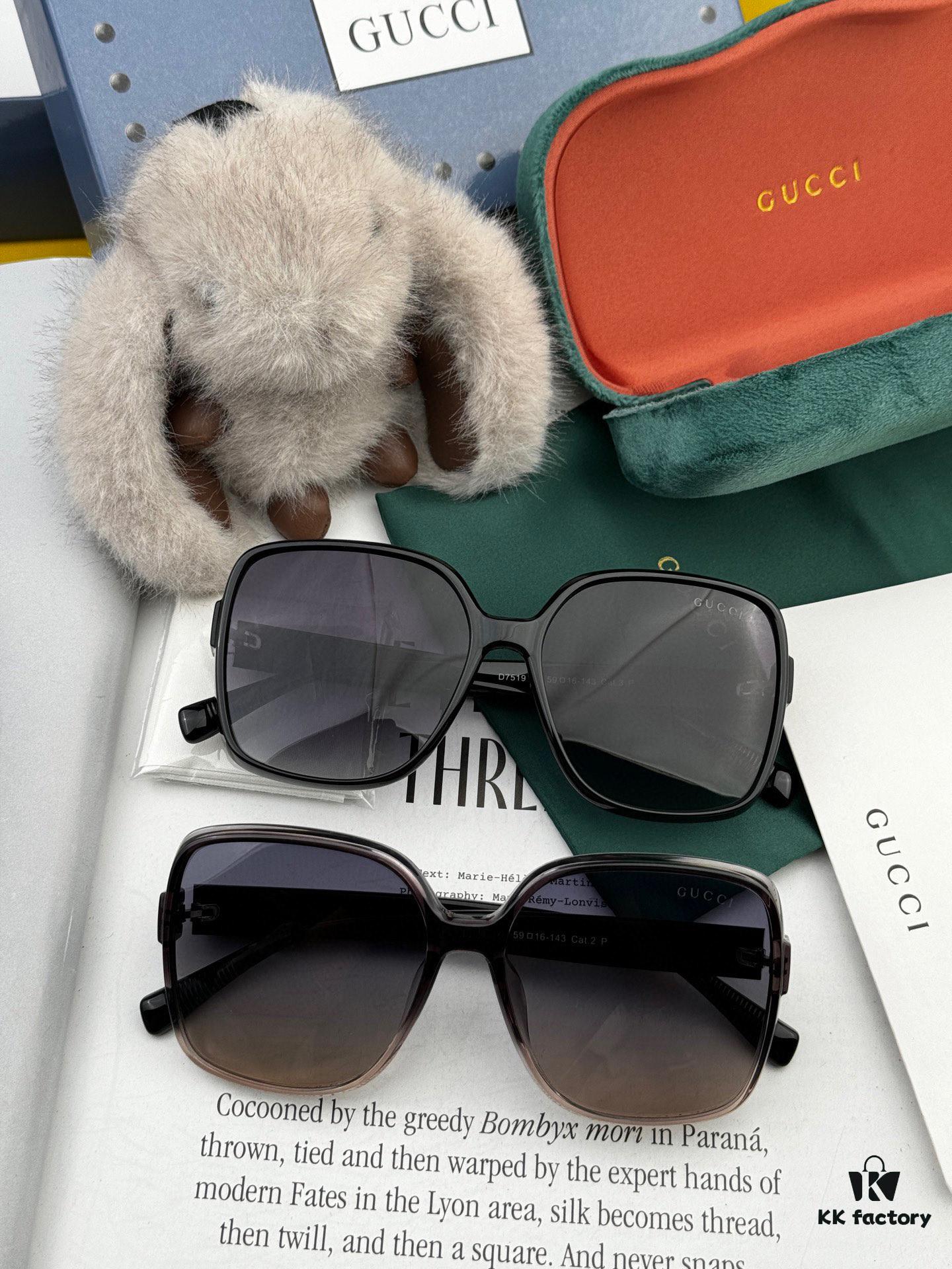 GUCCI 2025 New Arrival Trendy Fashion Square Sunglasses Comfortable Fit Influencer Style Women's HD Thick Polarized Sunglasses