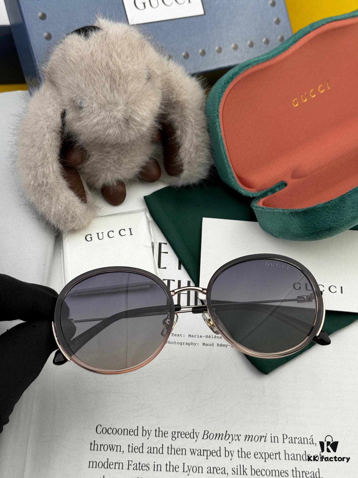 GUCCI - Polarized Sunglasses 2025 Spring New Arrival Trendy Fashion Round Frame Polarized Sunglasses High Quality Comfortable Fit Influencer Style Women's HD Polarized Sunglasses 🕶️ High-Quality TR Frame Model: G0640