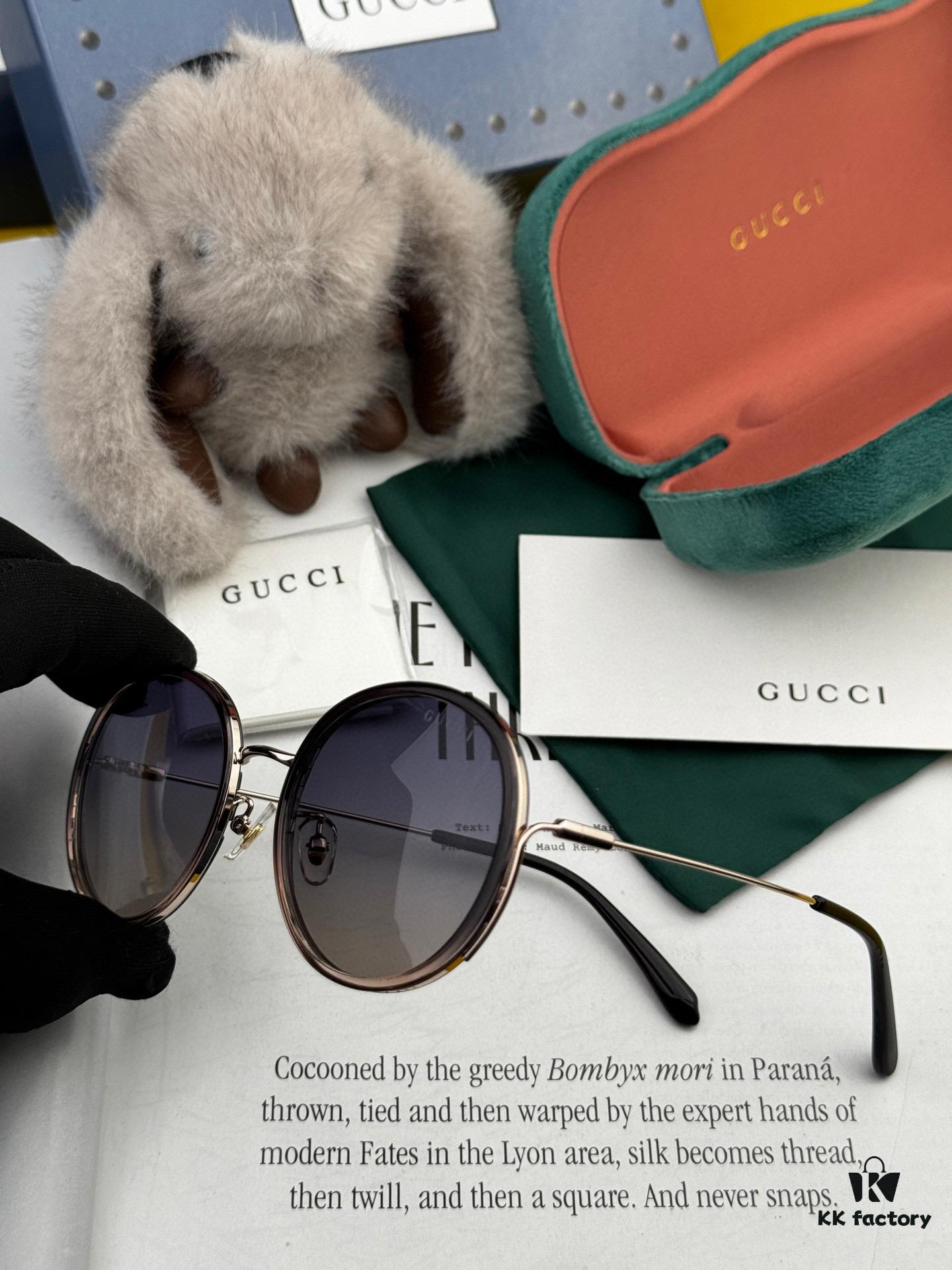 GUCCI - Polarized Sunglasses 2025 Spring New Arrival Trendy Fashion Round Frame Polarized Sunglasses High Quality Comfortable Fit Influencer Style Women's HD Polarized Sunglasses 🕶️ High-Quality TR Frame Model: G0640