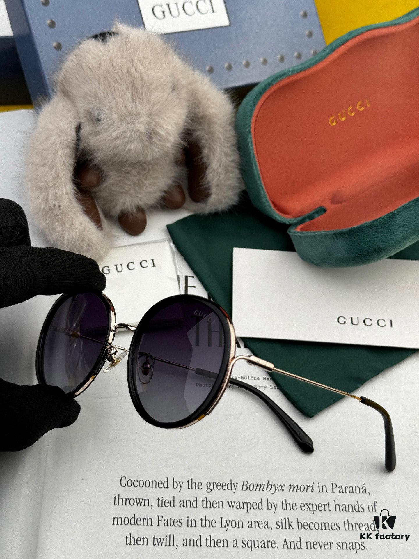 GUCCI - Polarized Sunglasses 2025 Spring New Arrival Trendy Fashion Round Frame Polarized Sunglasses High Quality Comfortable Fit Influencer Style Women's HD Polarized Sunglasses 🕶️ High-Quality TR Frame Model: G0640