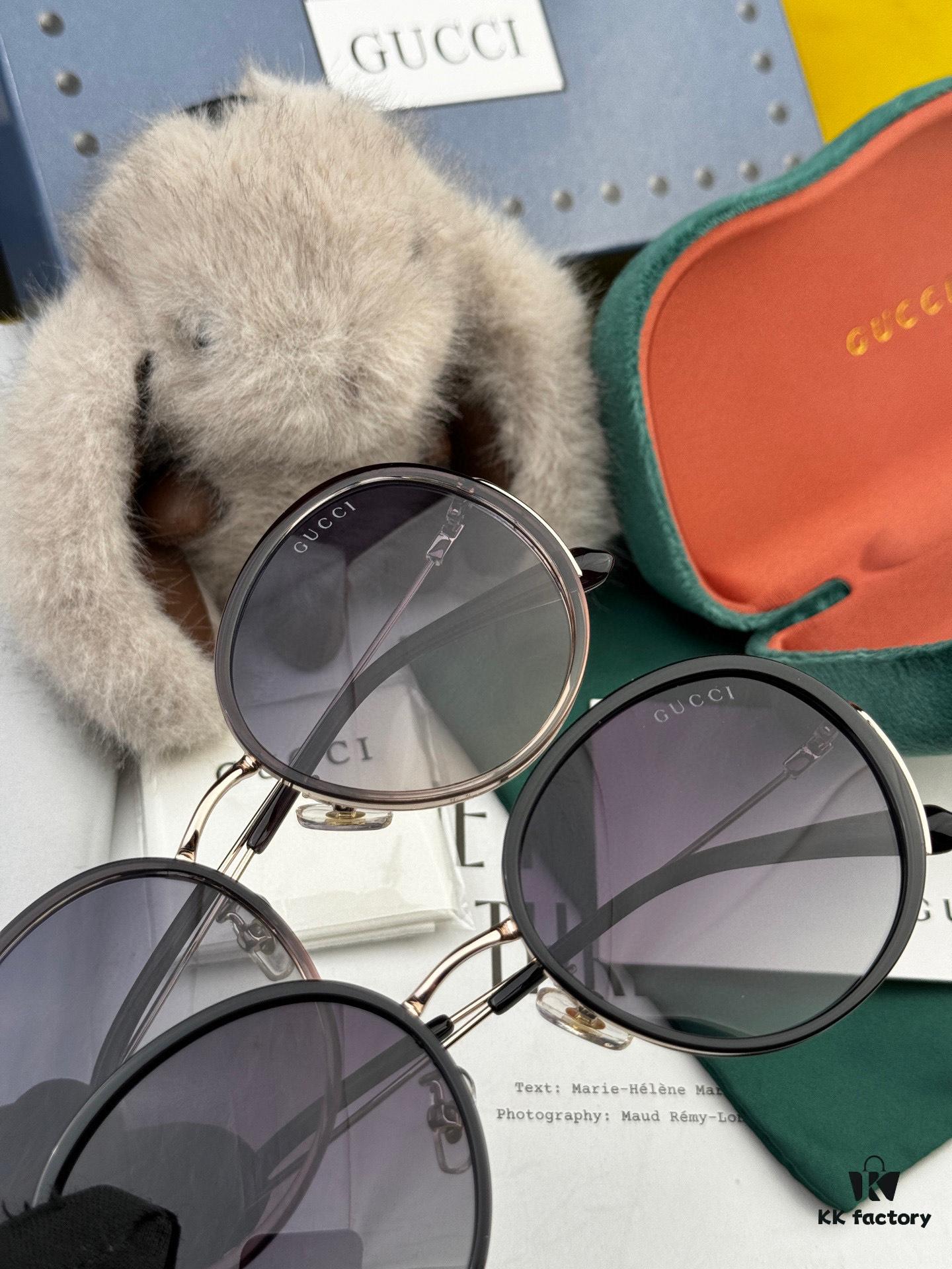 GUCCI - Polarized Sunglasses 2025 Spring New Arrival Trendy Fashion Round Frame Polarized Sunglasses High Quality Comfortable Fit Influencer Style Women's HD Polarized Sunglasses 🕶️ High-Quality TR Frame Model: G0640