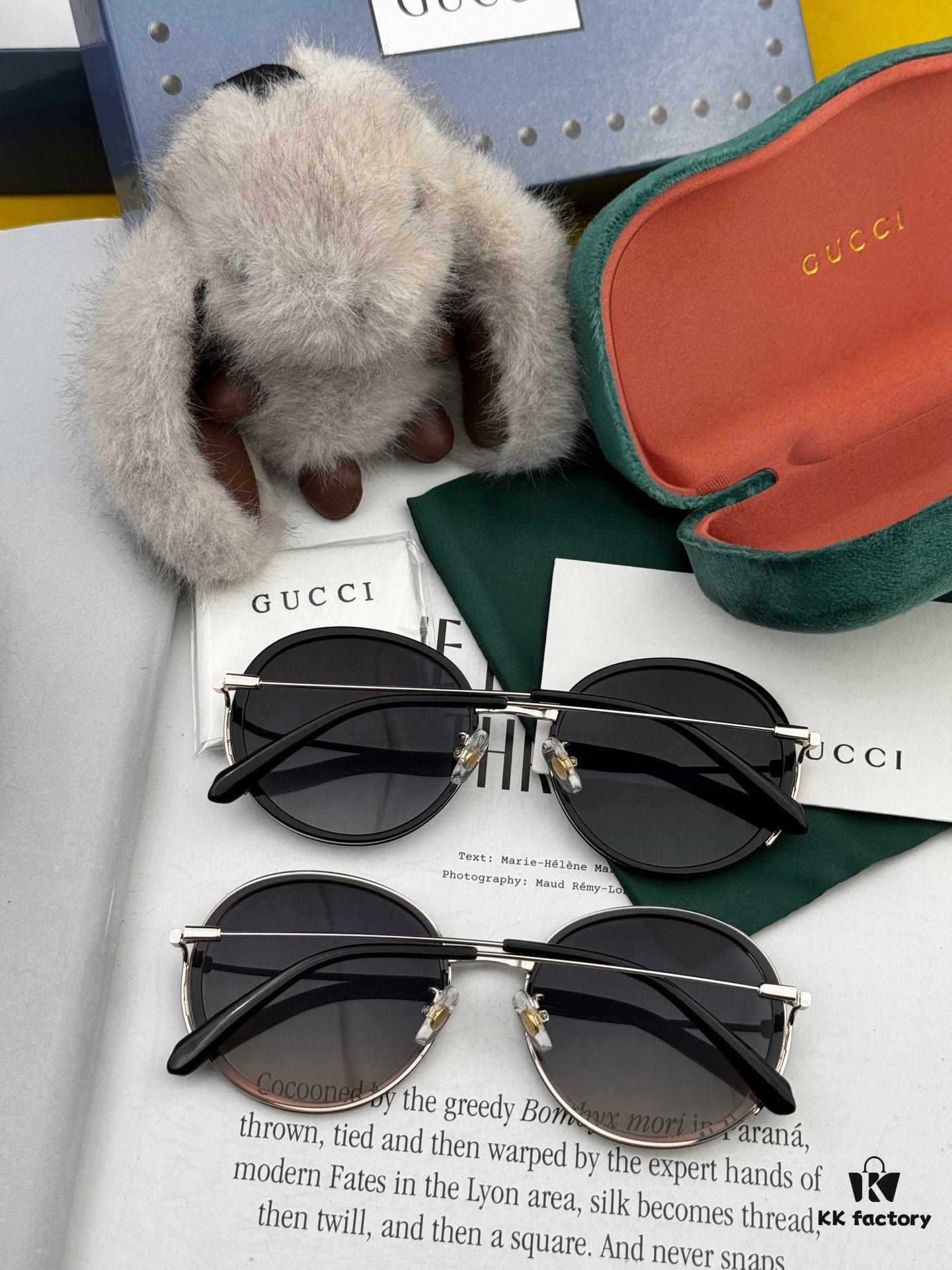 GUCCI - Polarized Sunglasses 2025 Spring New Arrival Trendy Fashion Round Frame Polarized Sunglasses High Quality Comfortable Fit Influencer Style Women's HD Polarized Sunglasses 🕶️ High-Quality TR Frame Model: G0640