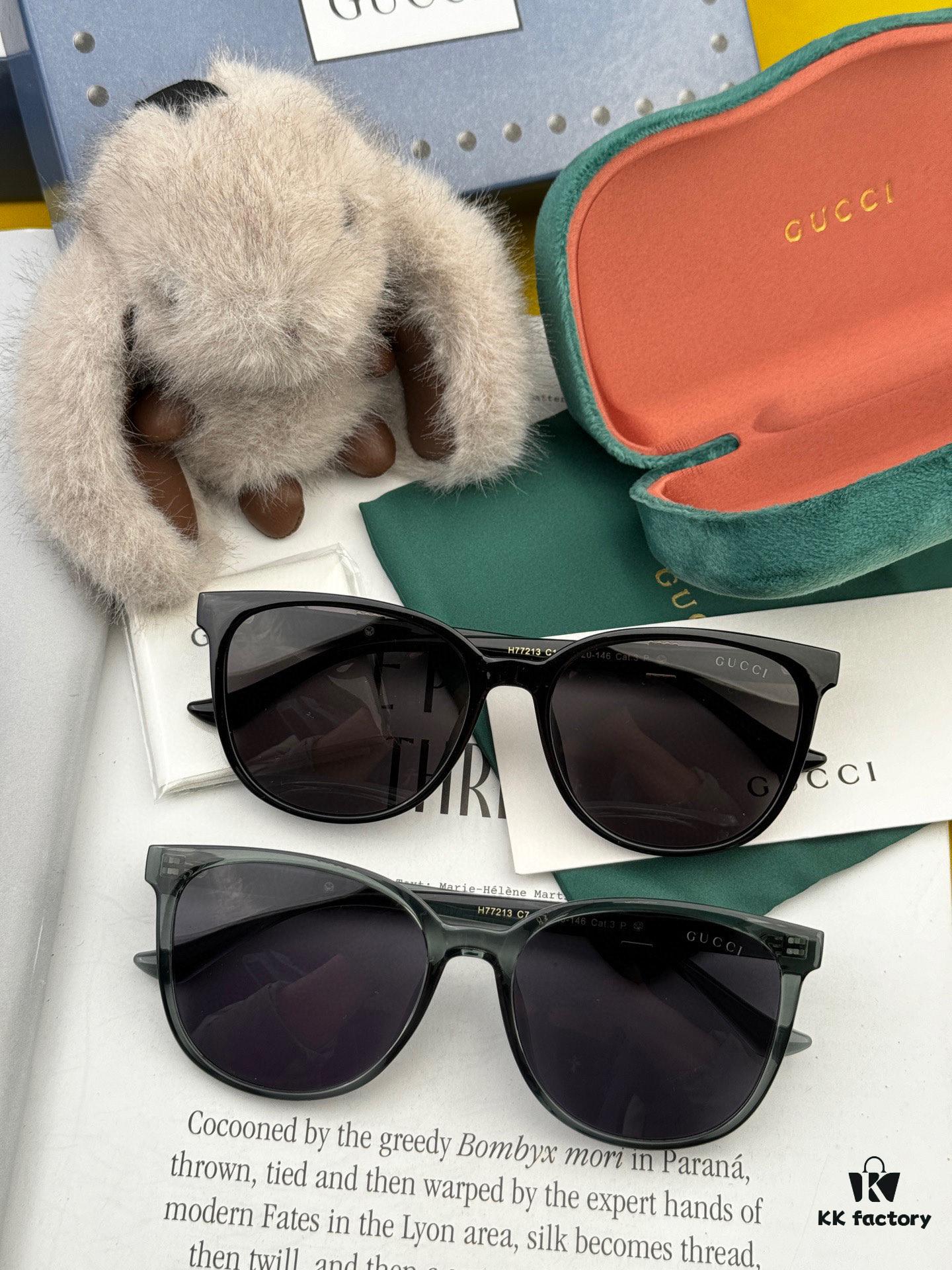 GUCCI - Polarized Sunglasses 2025 Spring New Arrival Trendy Fashion Round Frame Polarized Sunglasses High-Quality Comfortable Wear Influencer Style Sunglasses for Women HD Polarized UV Protection TR Frame Model: G37721