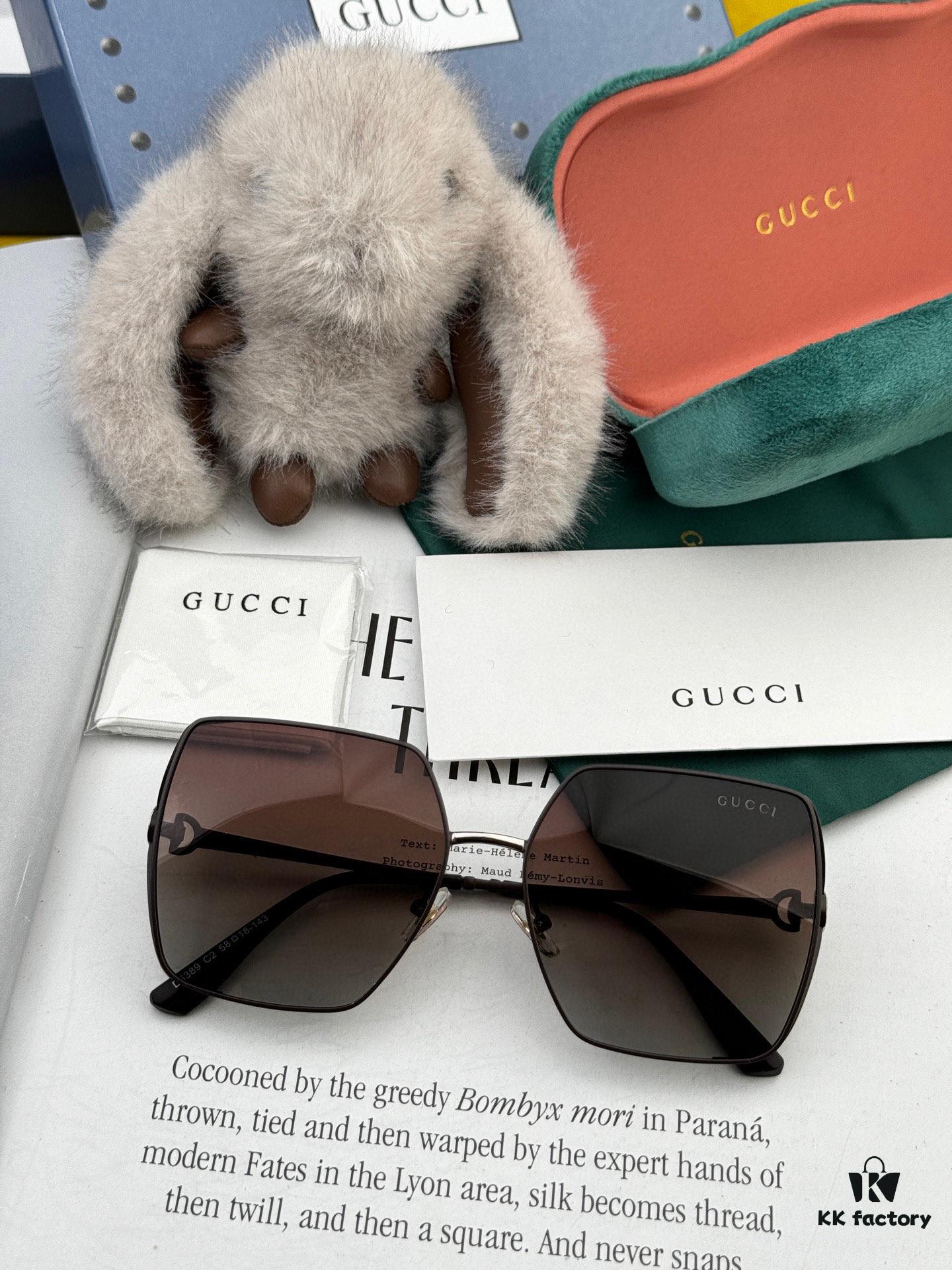 GUCCI 2025 Spring New Arrival Trendy Fashion Square Polarized Sunglasses High-Quality Comfortable Wear Influencer Style Women's HD Polarized Sunglasses 🕶️ High-Quality TR Frame Model: G9638