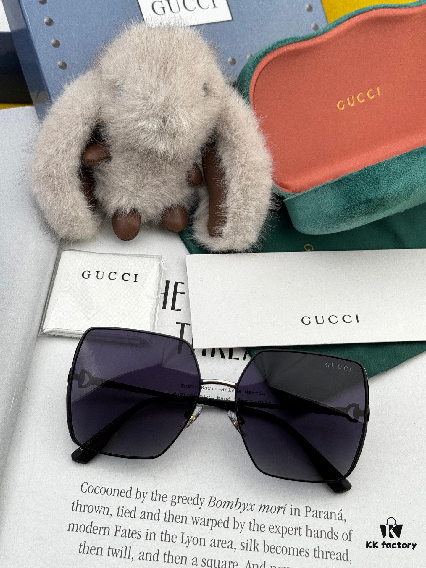 GUCCI 2025 Spring New Arrival Trendy Fashion Square Polarized Sunglasses High-Quality Comfortable Wear Influencer Style Women's HD Polarized Sunglasses 🕶️ High-Quality TR Frame Model: G9638