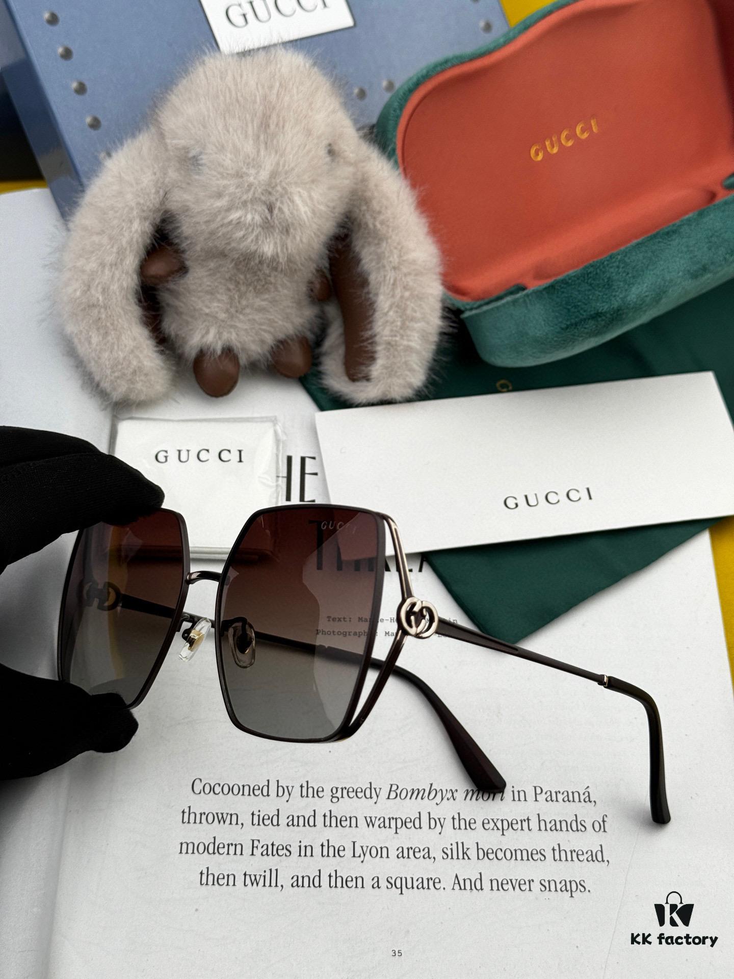 GUCCI 2025 Spring New Arrival Trendy Fashion Square Polarized Sunglasses High-Quality Comfortable Wear Influencer Style Women's HD Polarized Sunglasses 🕶️ High-Quality TR Frame Model: G9638