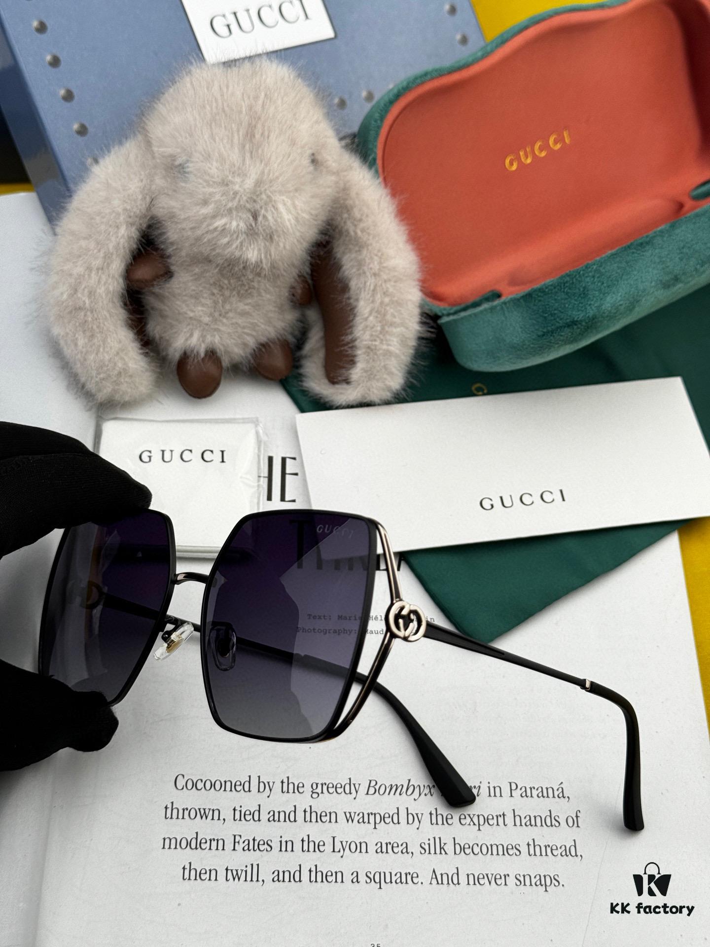 GUCCI 2025 Spring New Arrival Trendy Fashion Square Polarized Sunglasses High-Quality Comfortable Wear Influencer Style Women's HD Polarized Sunglasses 🕶️ High-Quality TR Frame Model: G9638