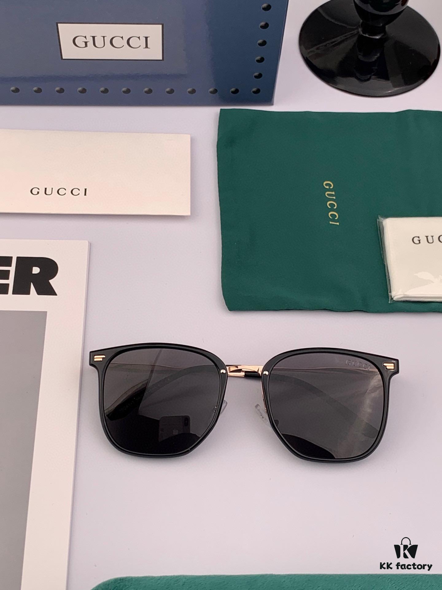 Gucci New Model One-Piece Driving Sunglasses, Must-Have Celebrity Style Unisex Aviator Sunglasses Model: G11924