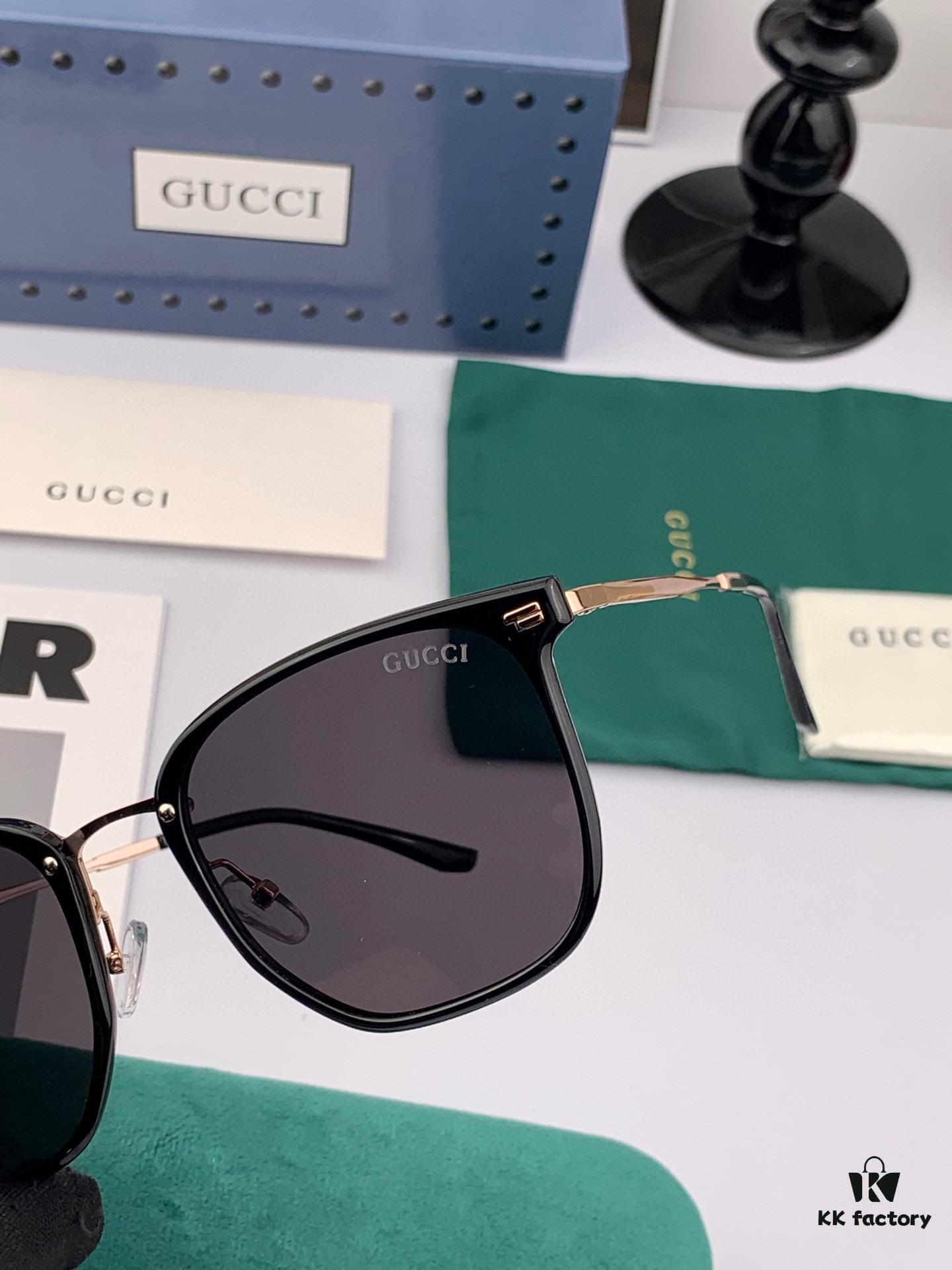 Gucci New Model One-Piece Driving Sunglasses, Must-Have Celebrity Style Unisex Aviator Sunglasses Model: G11924
