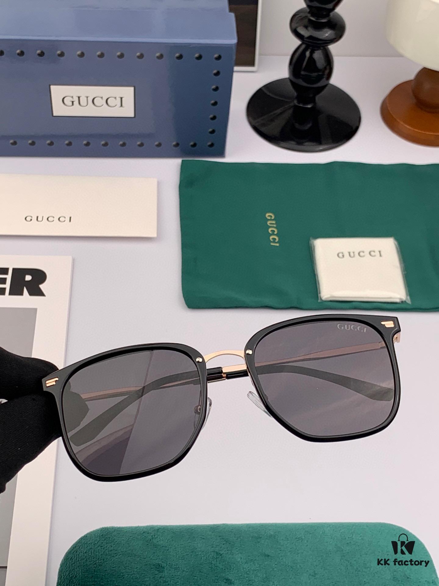 Gucci New Model One-Piece Driving Sunglasses, Must-Have Celebrity Style Unisex Aviator Sunglasses Model: G11924