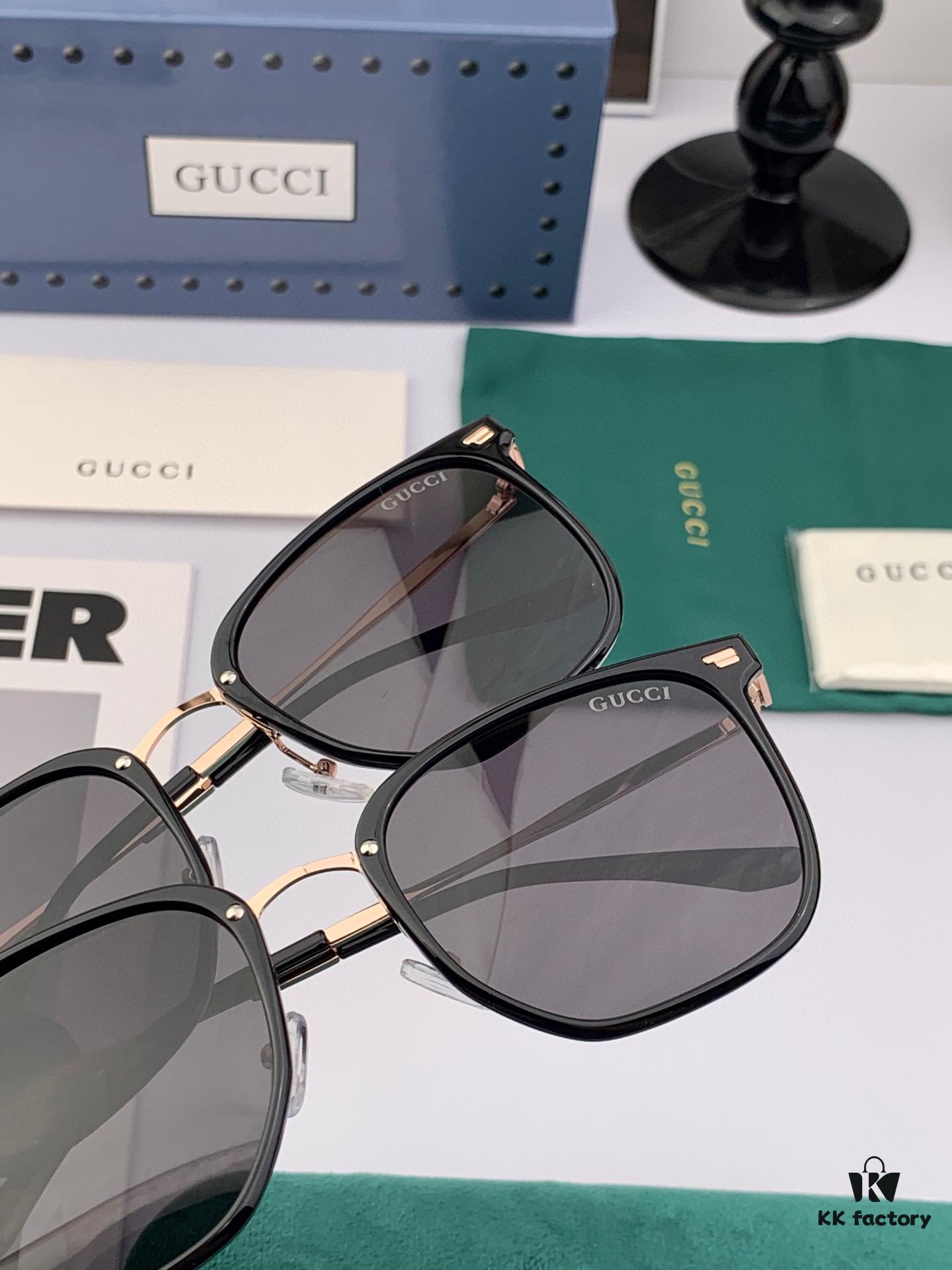 Gucci New Model One-Piece Driving Sunglasses, Must-Have Celebrity Style Unisex Aviator Sunglasses Model: G11924