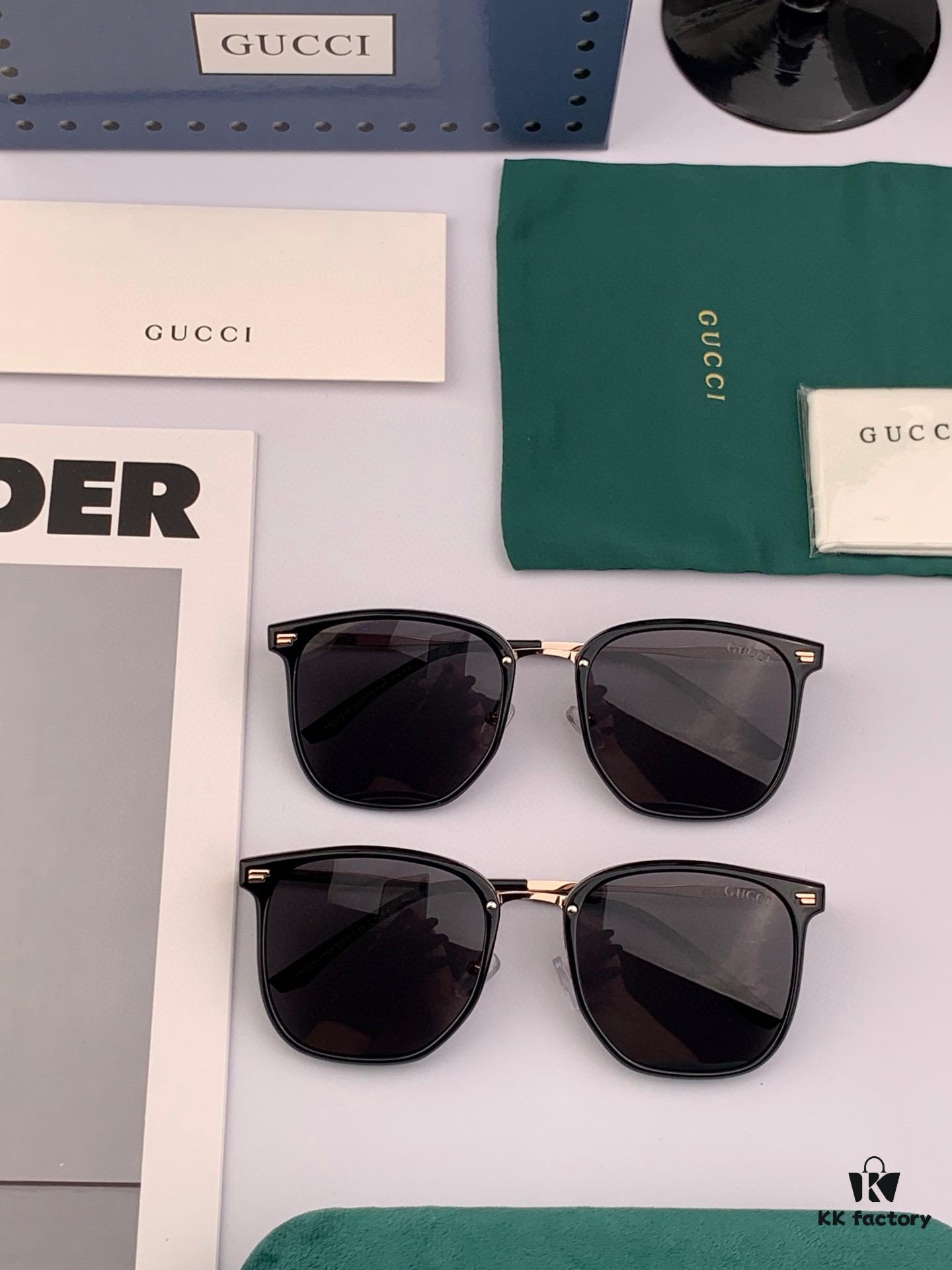 Gucci New Model One-Piece Driving Sunglasses, Must-Have Celebrity Style Unisex Aviator Sunglasses Model: G11924