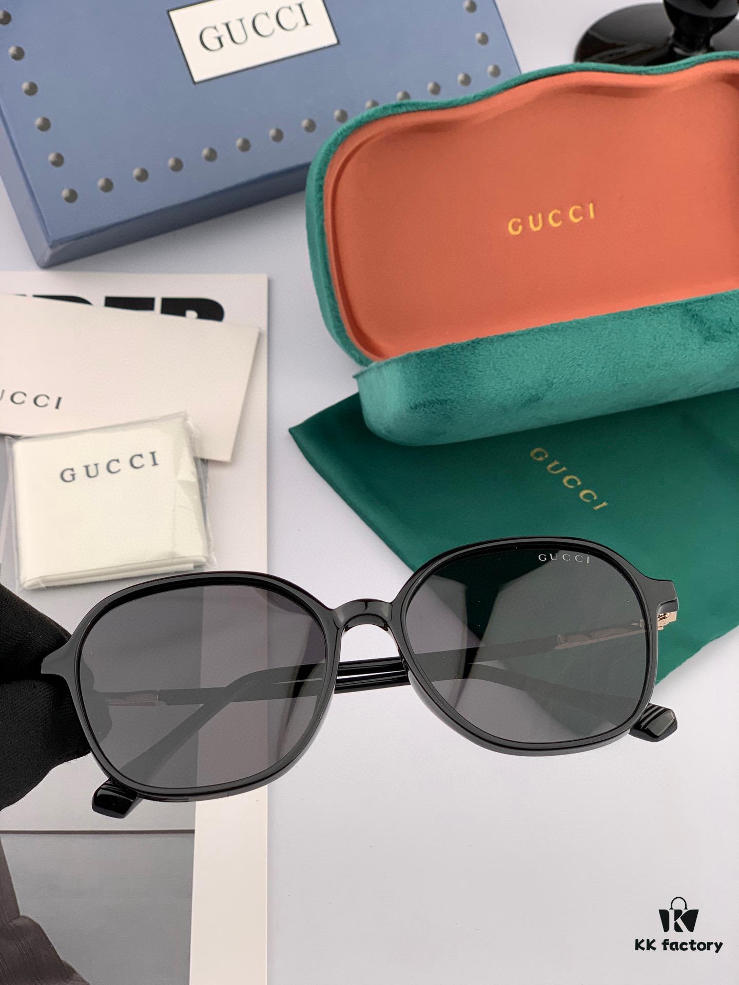 GUCCI GG Round Frame Sunglasses, Perfect Quality, Unique Design, Unisex Style for All Face Shapes, Fashionable and Versatile, Couples' Sunglasses