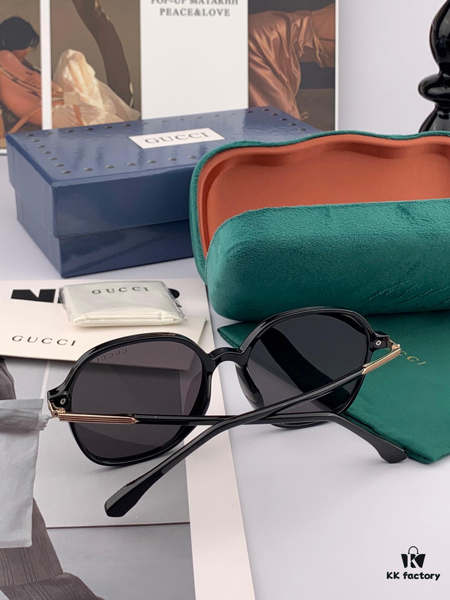 GUCCI GG Round Frame Sunglasses, Perfect Quality, Unique Design, Unisex Style for All Face Shapes, Fashionable and Versatile, Couples' Sunglasses