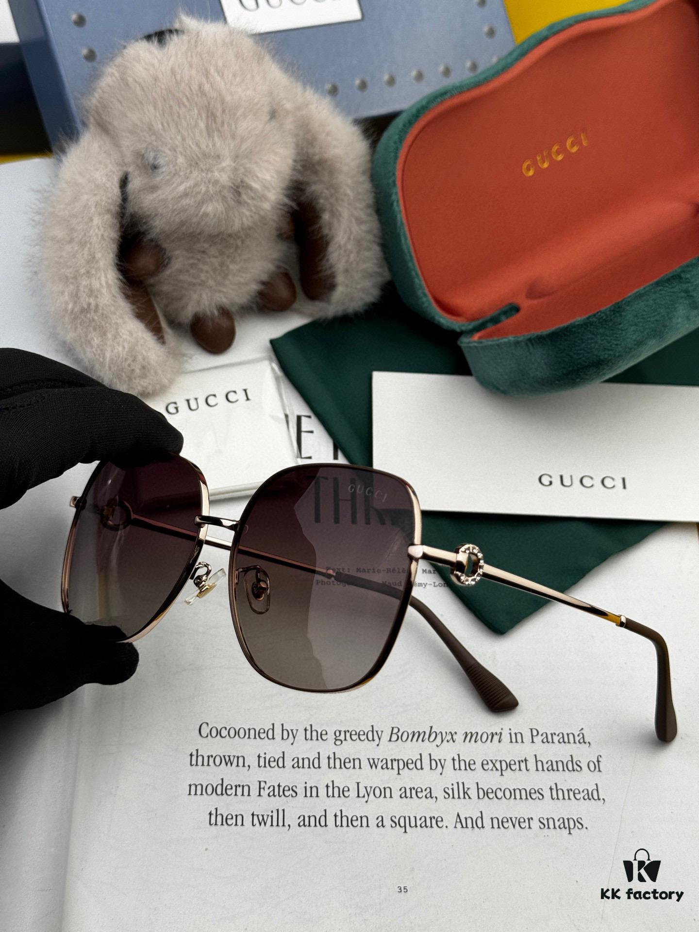 GUCCI - Polarized Sunglasses 2025 Spring New Arrival Trendy Fashion Round Frame Polarized Sunglasses High Quality Comfortable Wear Influencer Style Women's HD Polarized Sunglasses 🕶️ High-Quality TR Frame Model: G0642