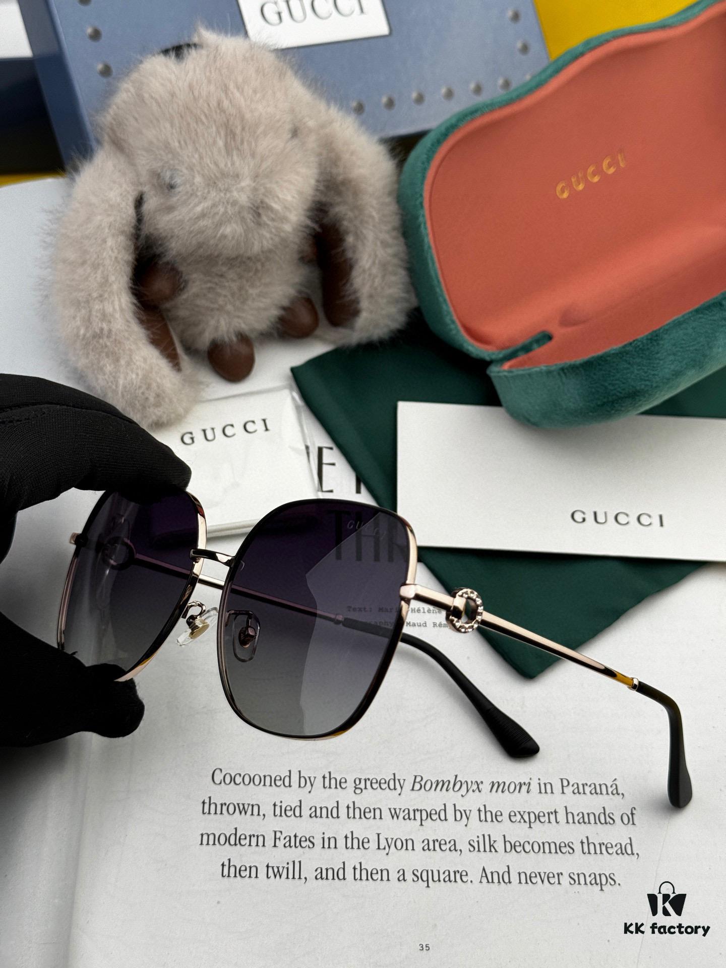 GUCCI - Polarized Sunglasses 2025 Spring New Arrival Trendy Fashion Round Frame Polarized Sunglasses High Quality Comfortable Wear Influencer Style Women's HD Polarized Sunglasses 🕶️ High-Quality TR Frame Model: G0642