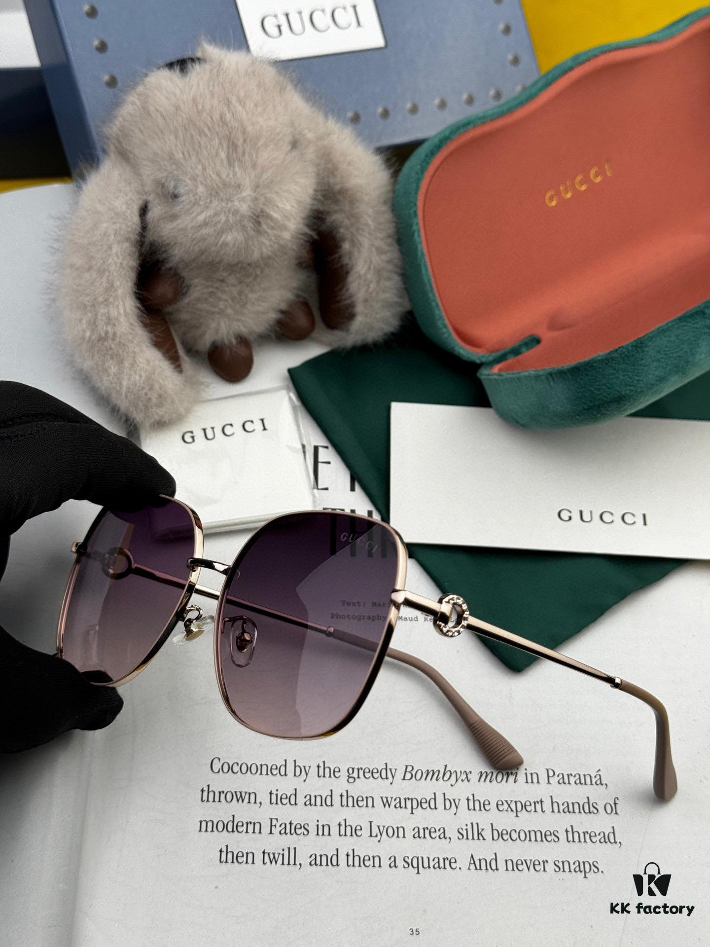 GUCCI - Polarized Sunglasses 2025 Spring New Arrival Trendy Fashion Round Frame Polarized Sunglasses High Quality Comfortable Wear Influencer Style Women's HD Polarized Sunglasses 🕶️ High-Quality TR Frame Model: G0642