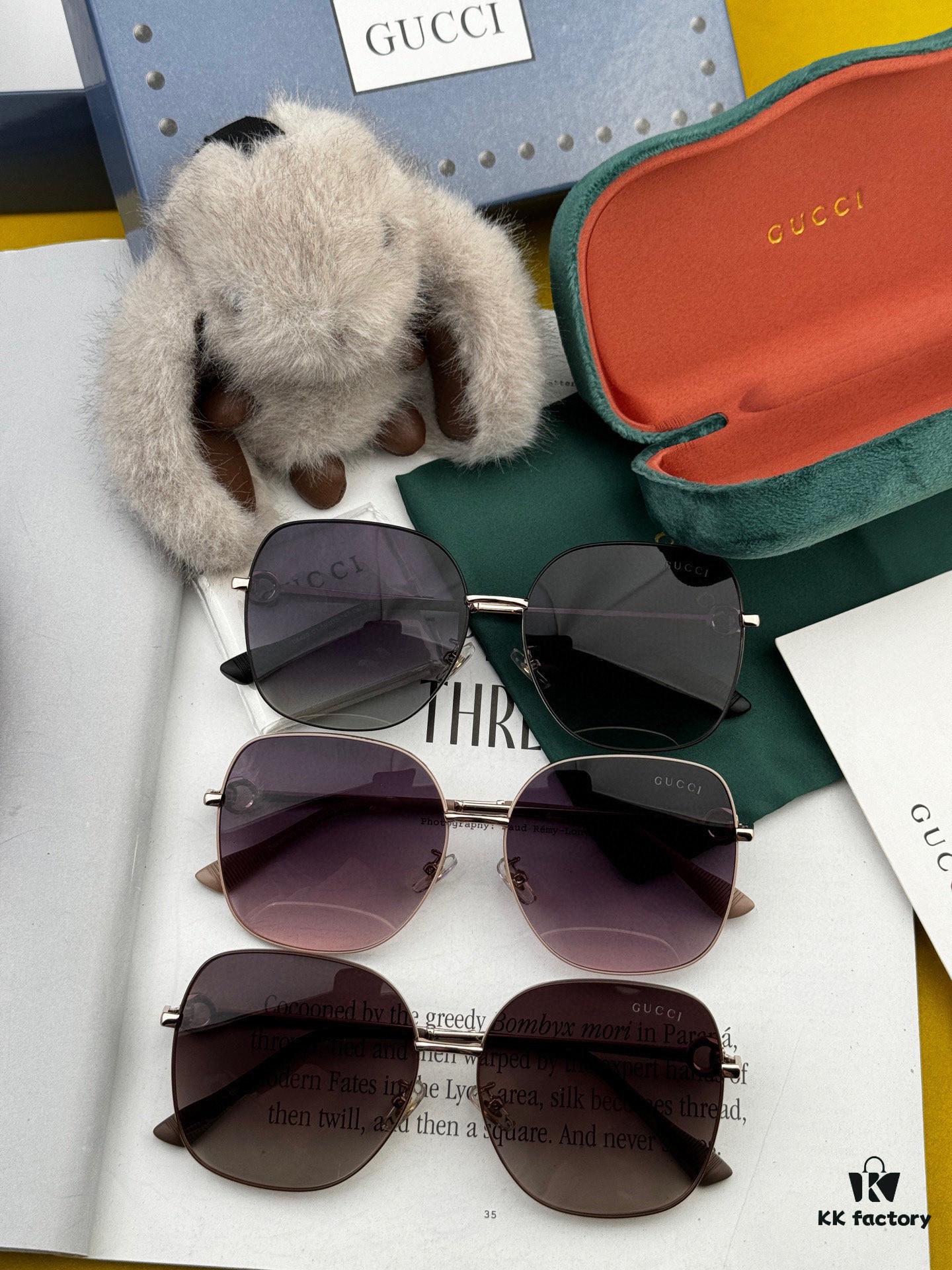 GUCCI - Polarized Sunglasses 2025 Spring New Arrival Trendy Fashion Round Frame Polarized Sunglasses High Quality Comfortable Wear Influencer Style Women's HD Polarized Sunglasses 🕶️ High-Quality TR Frame Model: G0642