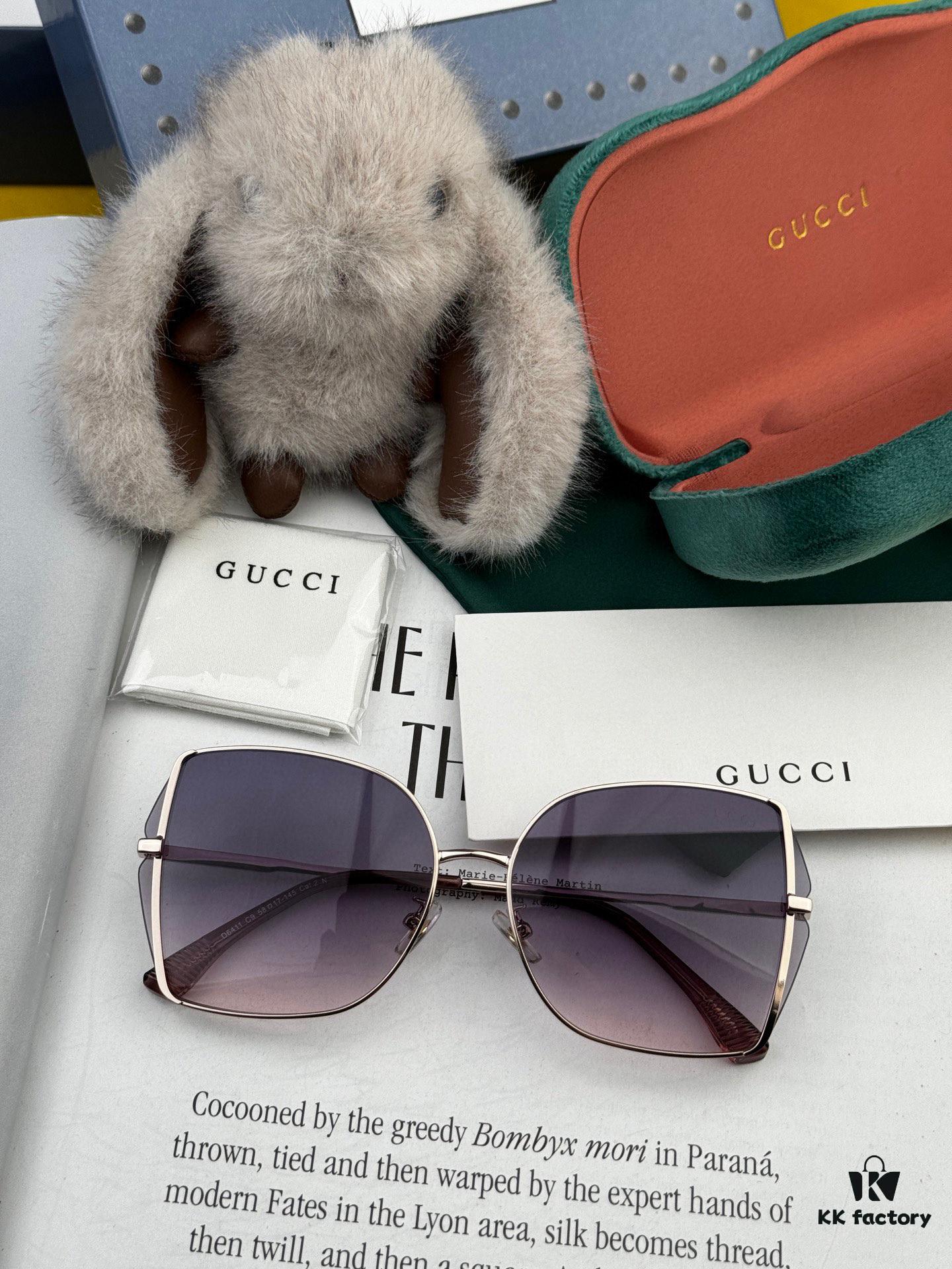 GUCCI Nylon Polarized Unisex Sunglasses, Frameless Polygonal Design, UV-Protective Nylon Polarized Lenses, Suitable for All Face Shapes, Stylish with Coats or Dresses, Model: G1641