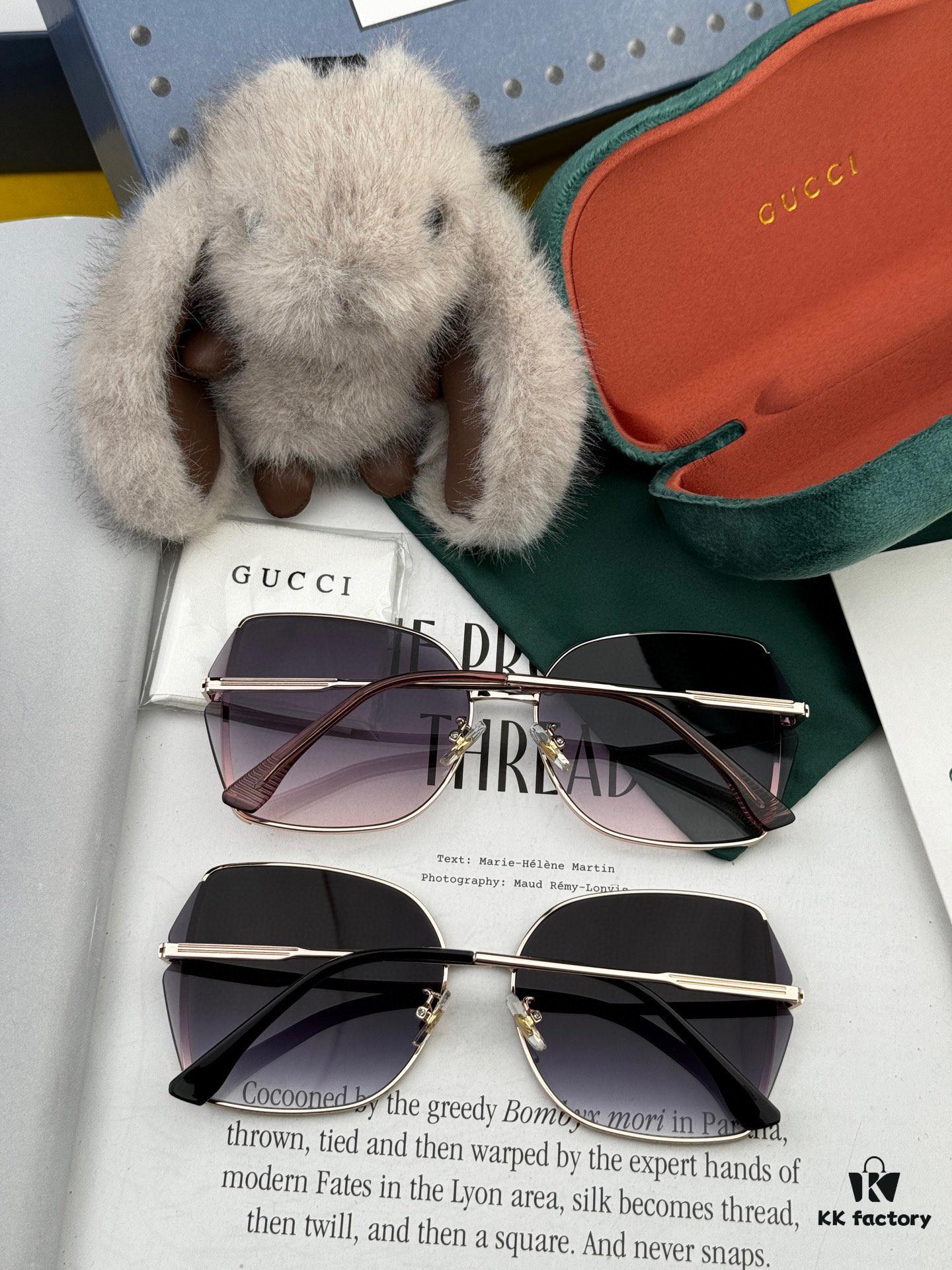 GUCCI Nylon Polarized Unisex Sunglasses, Frameless Polygonal Design, UV-Protective Nylon Polarized Lenses, Suitable for All Face Shapes, Stylish with Coats or Dresses, Model: G1641