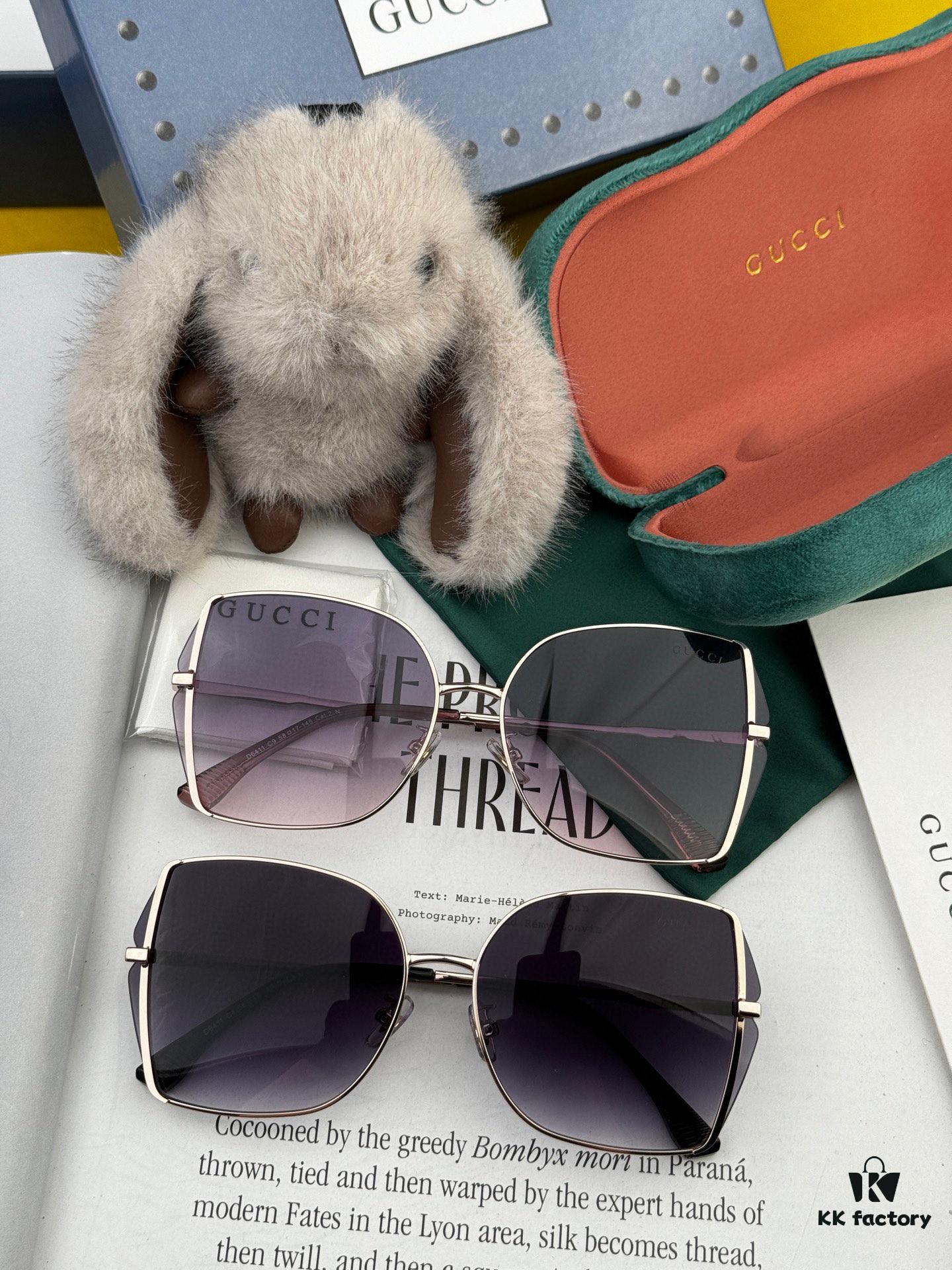 GUCCI Nylon Polarized Unisex Sunglasses, Frameless Polygonal Design, UV-Protective Nylon Polarized Lenses, Suitable for All Face Shapes, Stylish with Coats or Dresses, Model: G1641