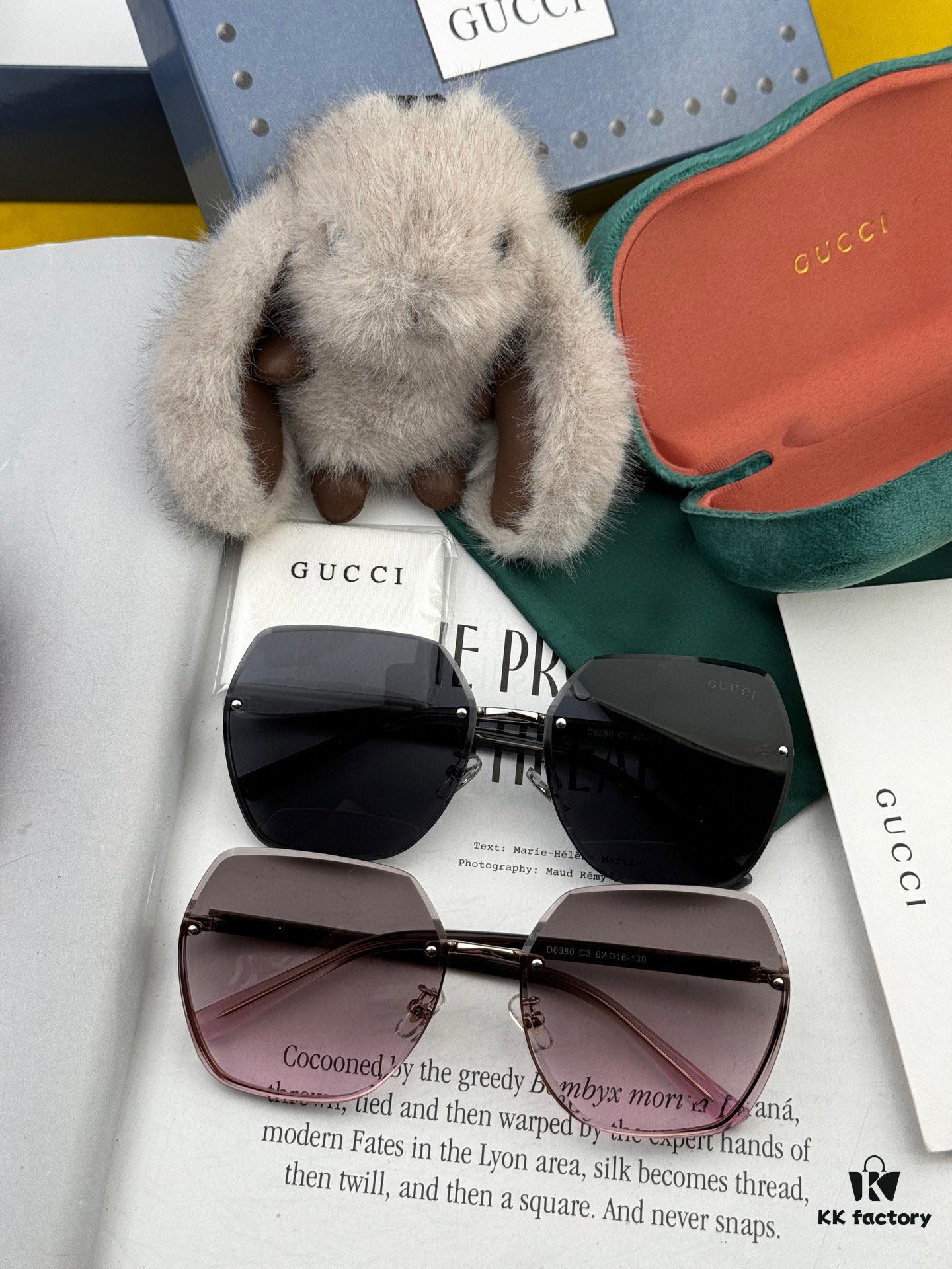 GUCCI Nylon Polarized Unisex Sunglasses with Polygonal Design, Frameless Style, UV Protection, Model: G0638