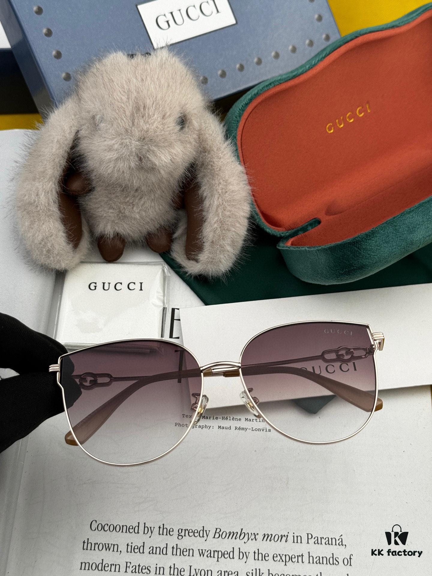 GUCCI Nylon Polarized Round Frame Sunglasses