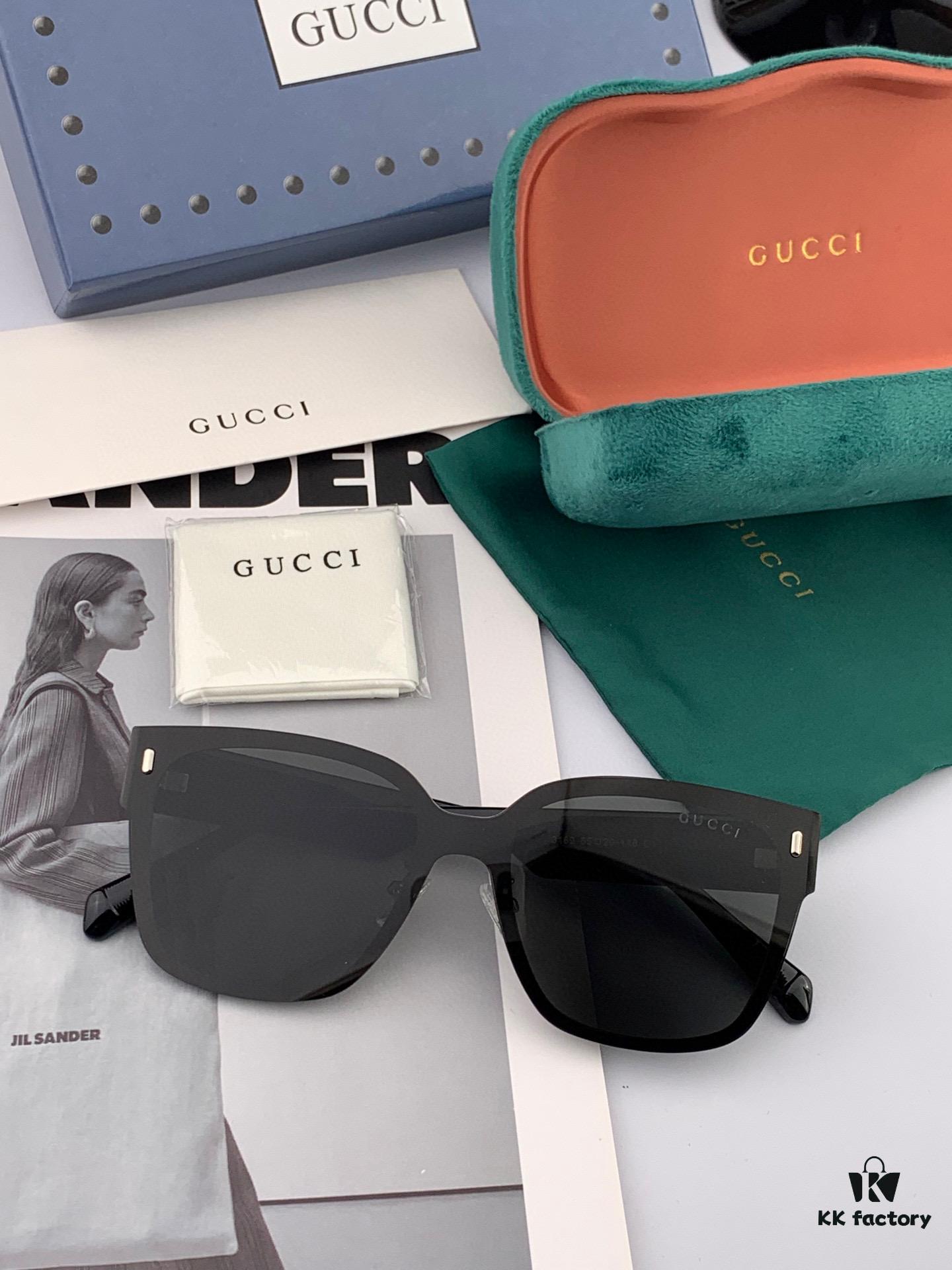 GUCCI New Nylon Polarized Sunglasses, Stylish Square Frame Unisex Sun Glasses Comfortable Fit Fashion Trendy Shades for Large and Small Faces