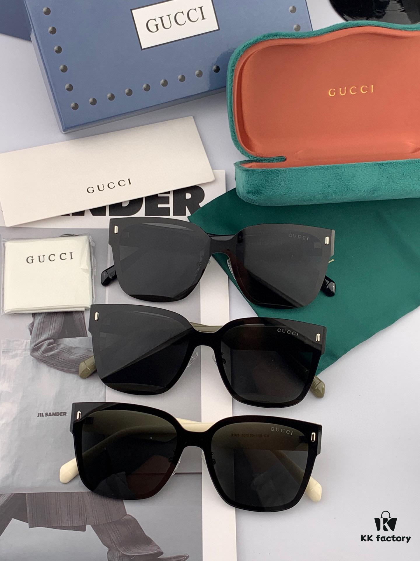 GUCCI New Nylon Polarized Sunglasses, Stylish Square Frame Unisex Sun Glasses Comfortable Fit Fashion Trendy Shades for Large and Small Faces