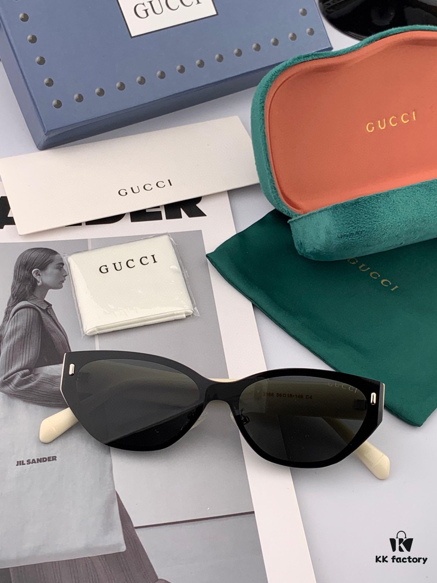 GUCCI New Nylon Polarized Sunglasses, Stylish Square Frame Unisex Sun Glasses for Couples, Comfortable Fit Trendy Influencer Fashion Shades, Flattering on All Face Sizes
