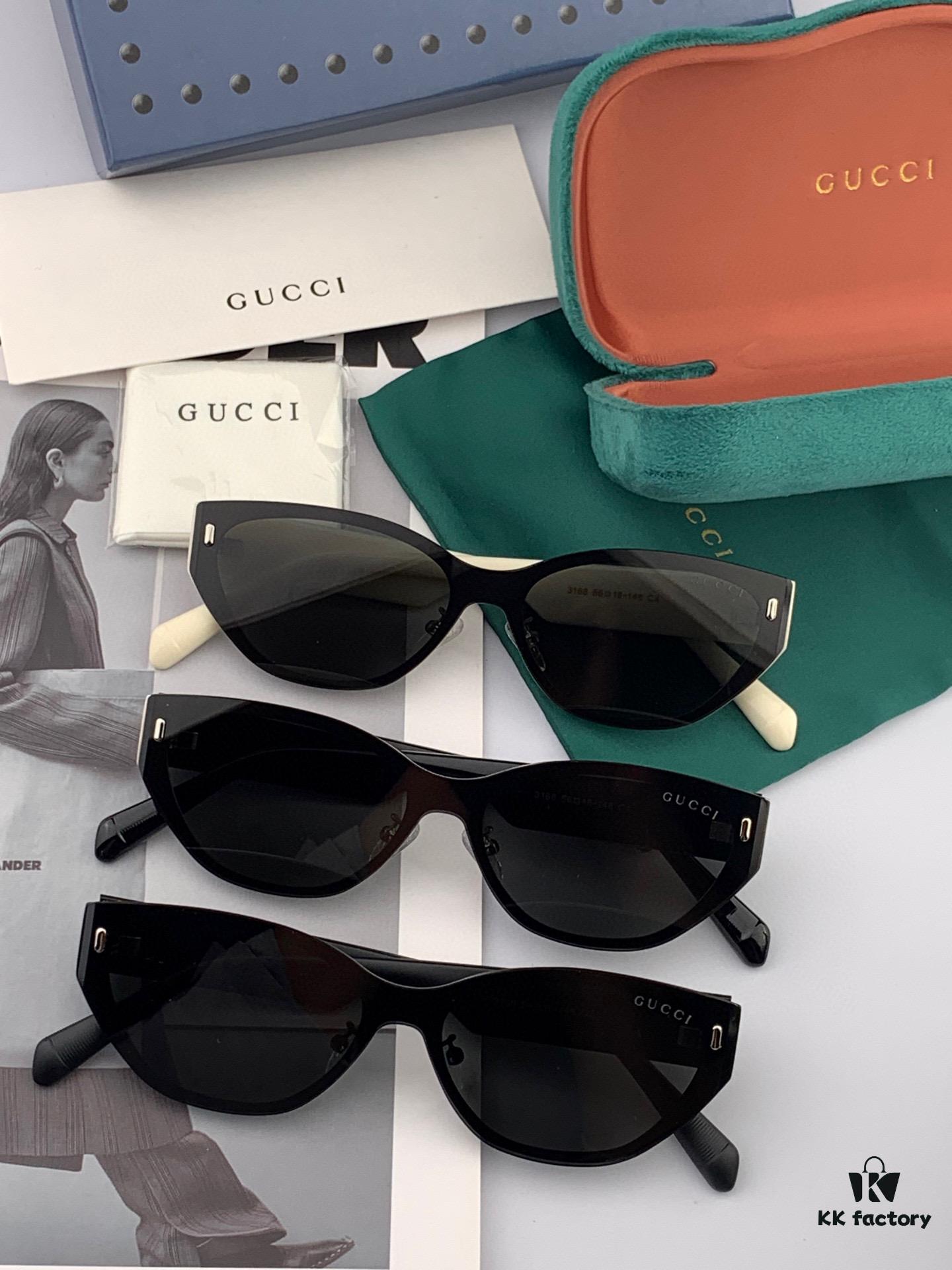GUCCI New Nylon Polarized Sunglasses, Stylish Square Frame Unisex Sun Glasses for Couples, Comfortable Fit Trendy Influencer Fashion Shades, Flattering on All Face Sizes
