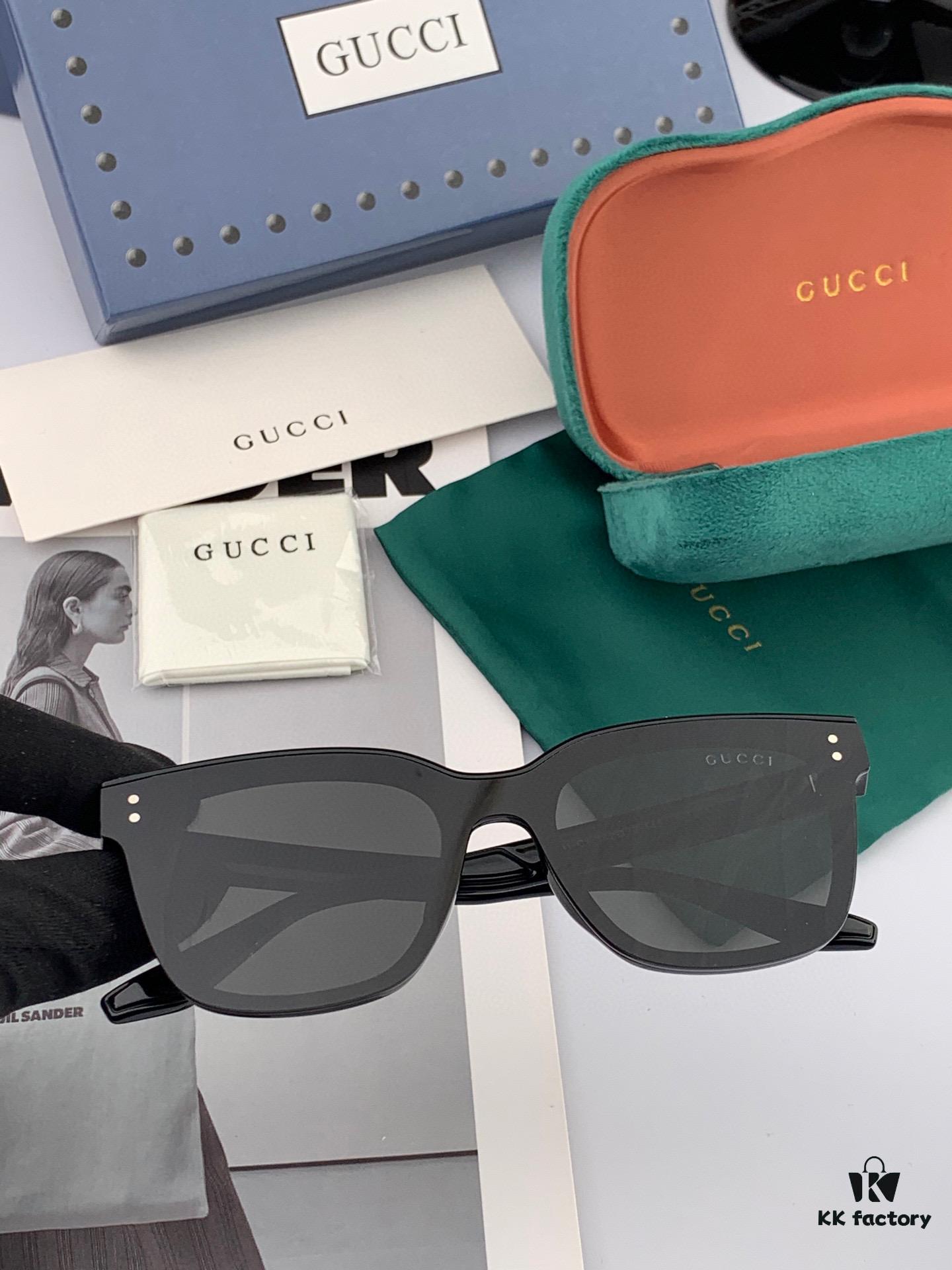GUCCI New Nylon Polarized Sunglasses, Stylish Square Frame Unisex Sun Glasses, Comfortable Fit Fashion Trendy Shades, Flattering on All Face Shapes