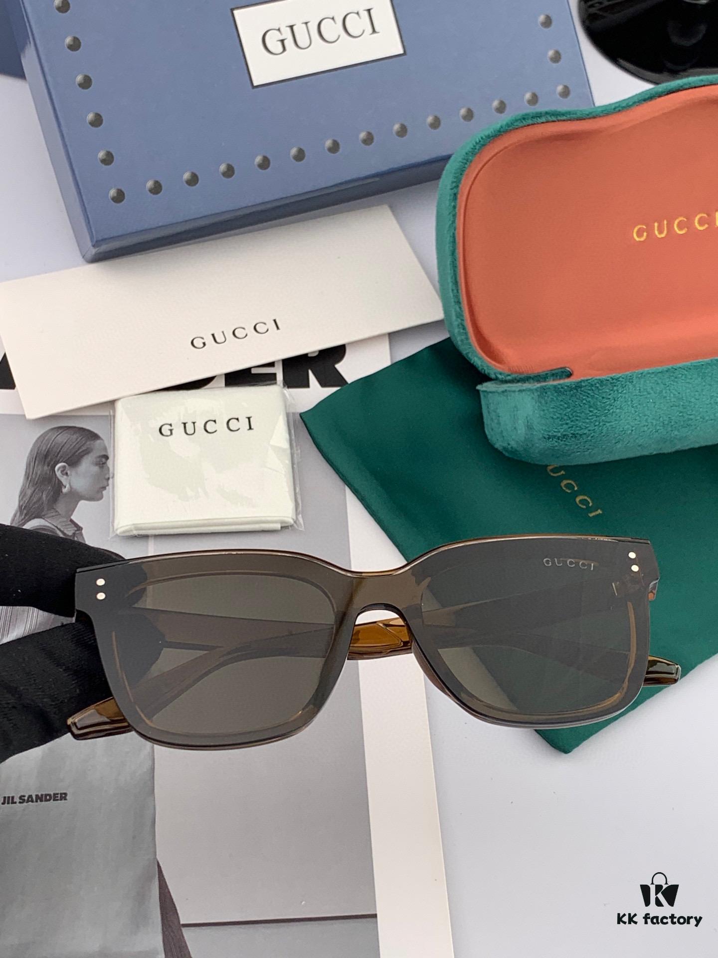 GUCCI New Nylon Polarized Sunglasses, Stylish Square Frame Unisex Sun Glasses, Comfortable Fit Fashion Trendy Shades, Flattering on All Face Shapes