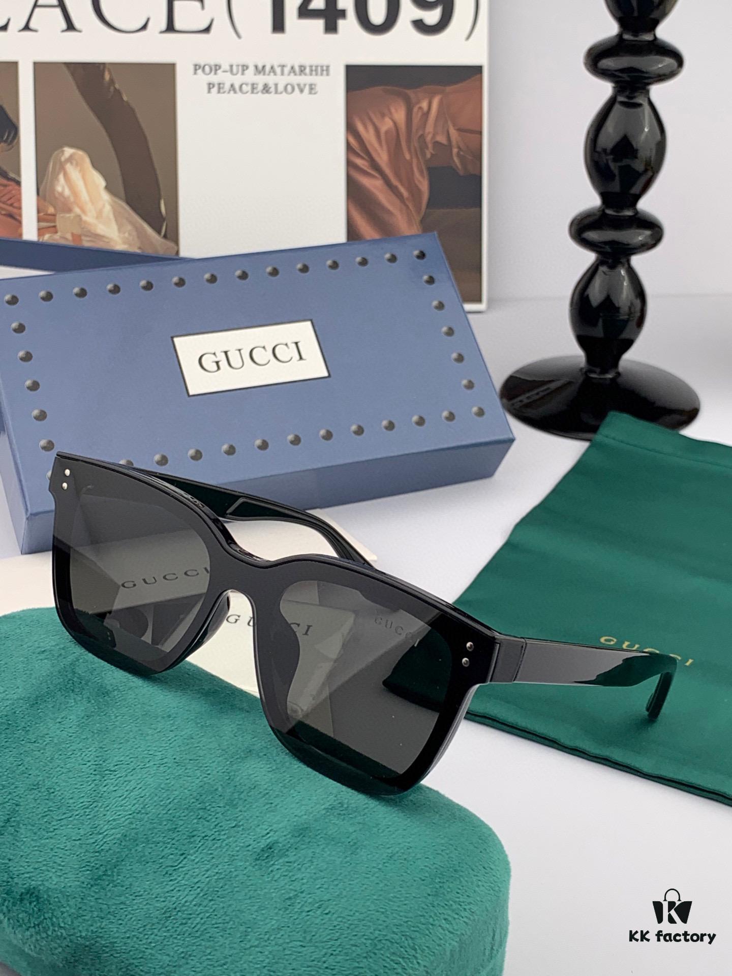 GUCCI New Nylon Polarized Sunglasses, Stylish Square Frame Unisex Sun Glasses, Comfortable Fit Fashion Trendy Shades, Flattering on All Face Shapes
