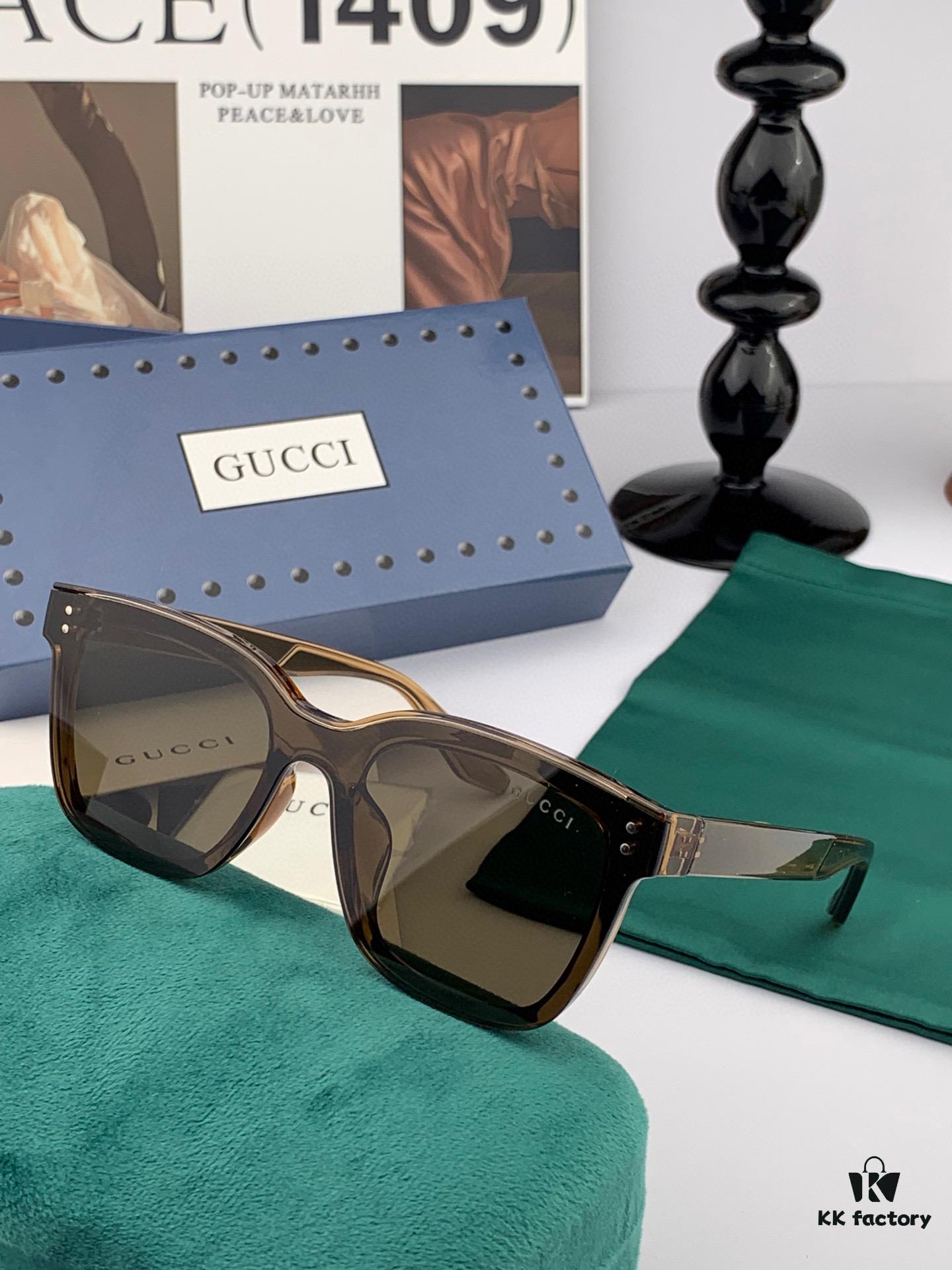 GUCCI New Nylon Polarized Sunglasses, Stylish Square Frame Unisex Sun Glasses, Comfortable Fit Fashion Trendy Shades, Flattering on All Face Shapes