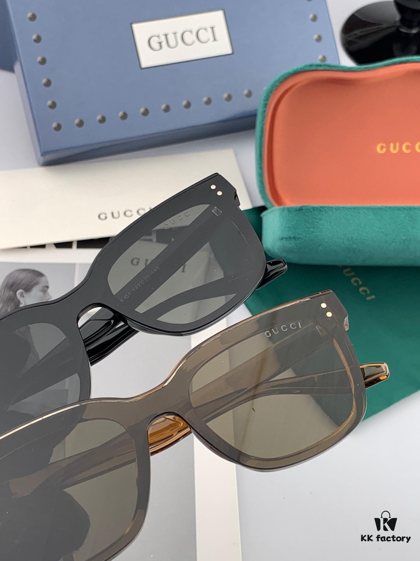 GUCCI New Nylon Polarized Sunglasses, Stylish Square Frame Unisex Sun Glasses, Comfortable Fit Fashion Trendy Shades, Flattering on All Face Shapes