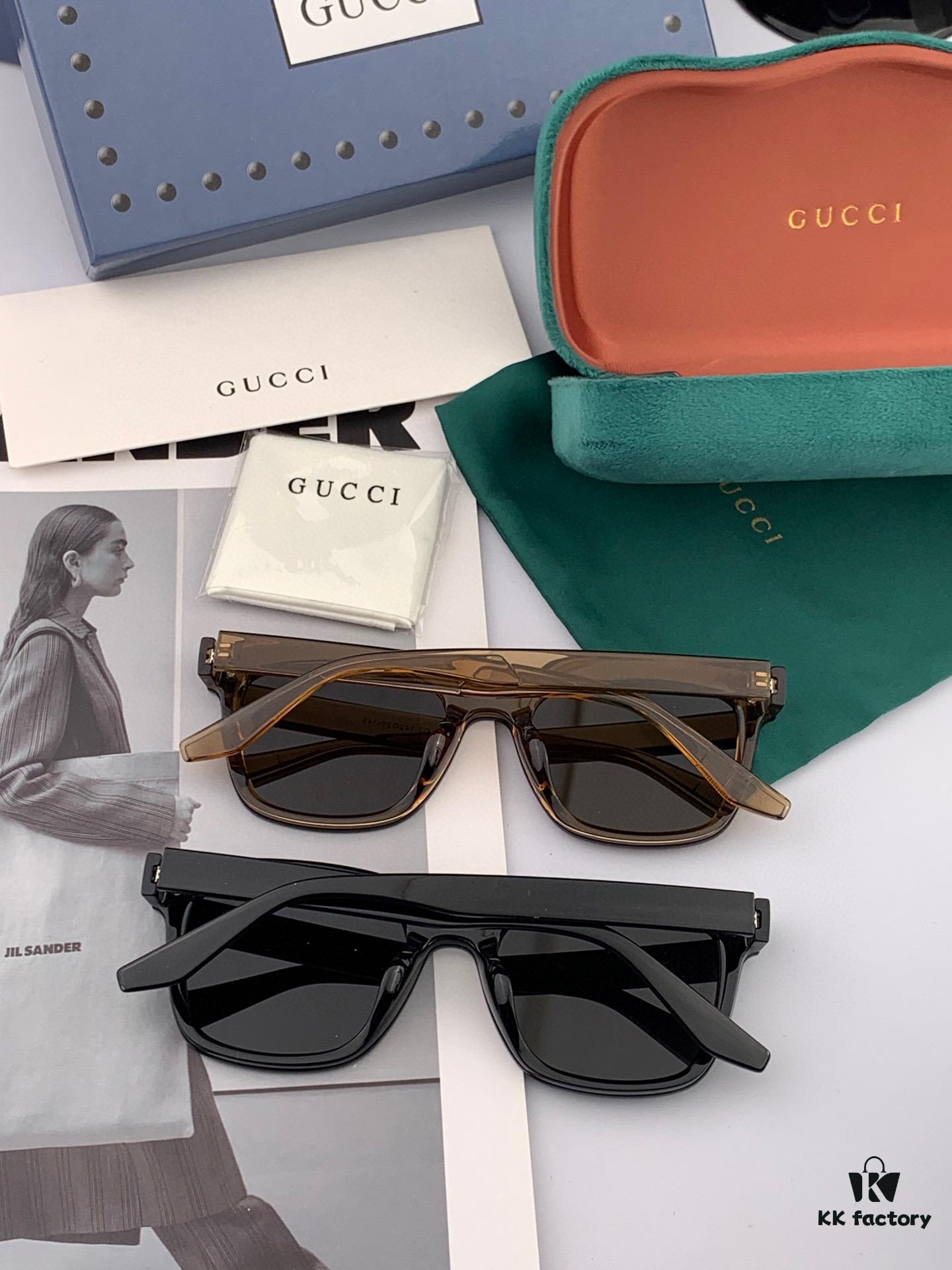 GUCCI New Nylon Polarized Sunglasses, Stylish Square Frame Unisex Sun Glasses, Comfortable Fit Fashion Trendy Shades, Flattering on All Face Shapes