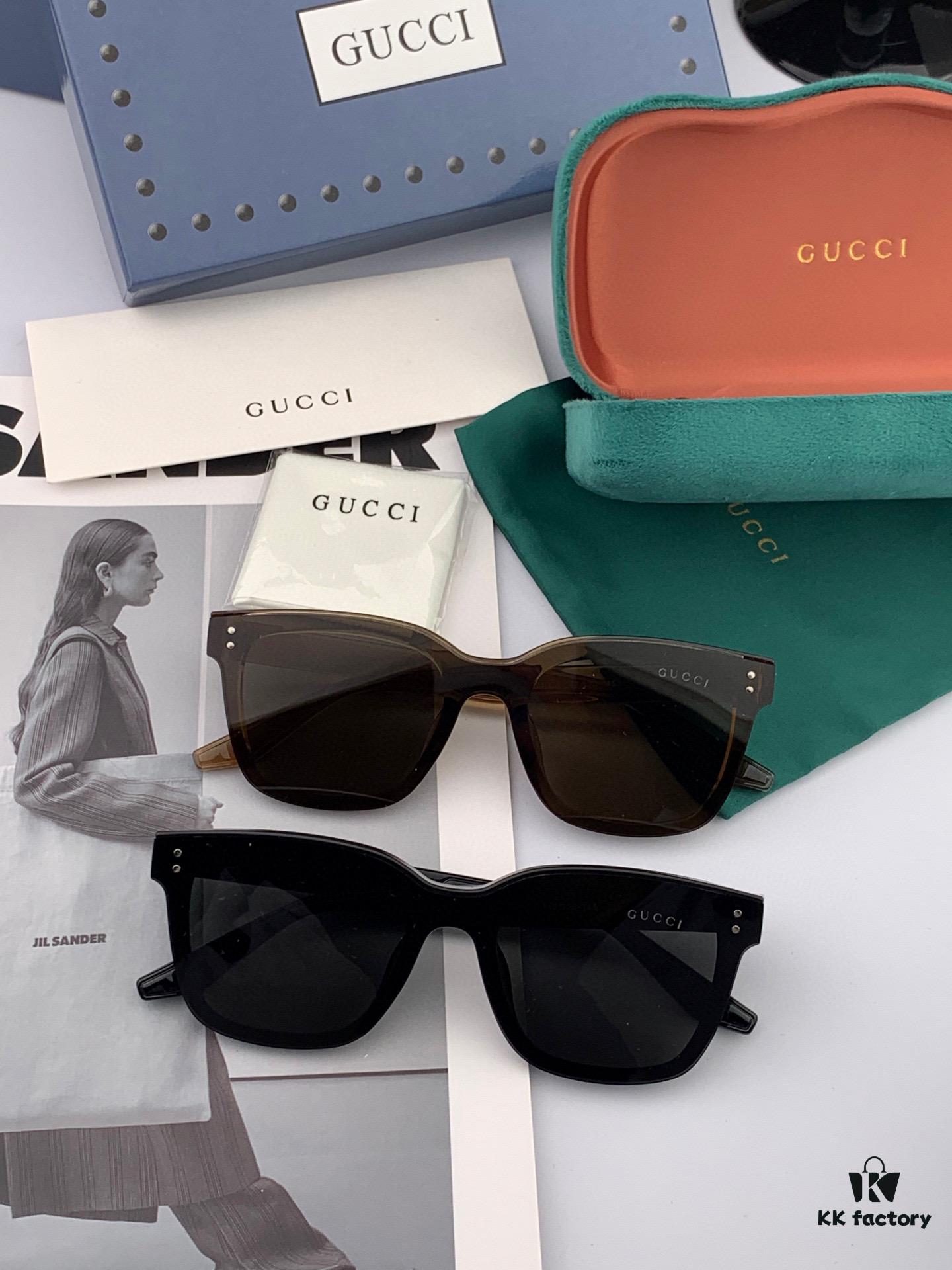 GUCCI New Nylon Polarized Sunglasses, Stylish Square Frame Unisex Sun Glasses, Comfortable Fit Fashion Trendy Shades, Flattering on All Face Shapes
