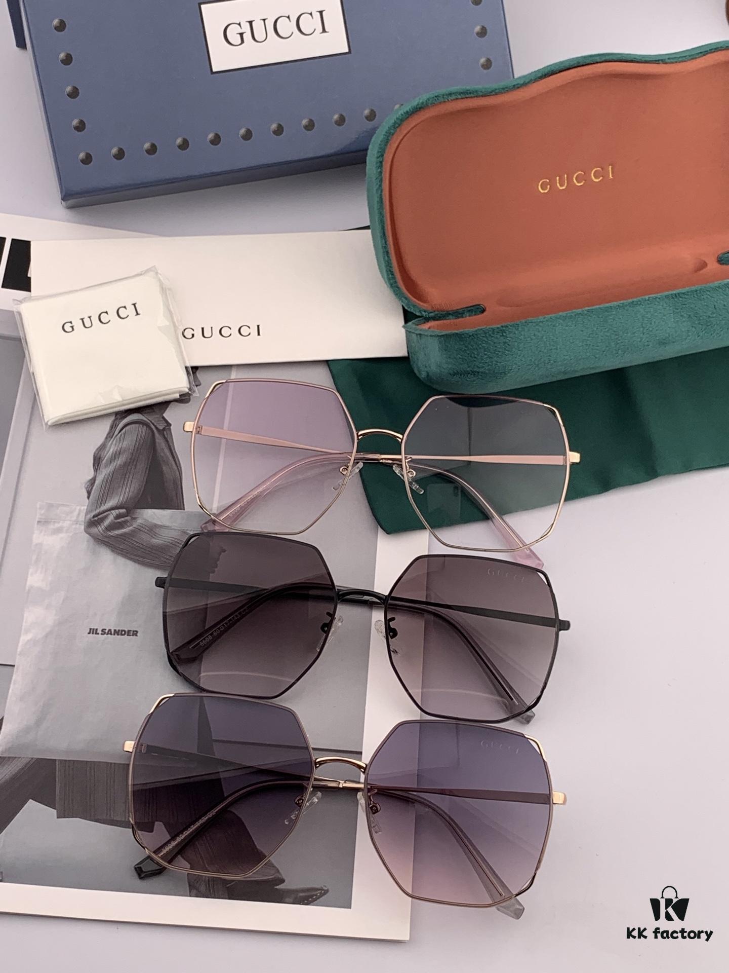 GUCCI - Gucci Italian Import 2025 Fashion Luxury Decorative Sunglasses, Nylon HD Sunglasses, Celebrity Poster Style, Ultra-High Complexity Craftsmanship, Strong 3D Texture