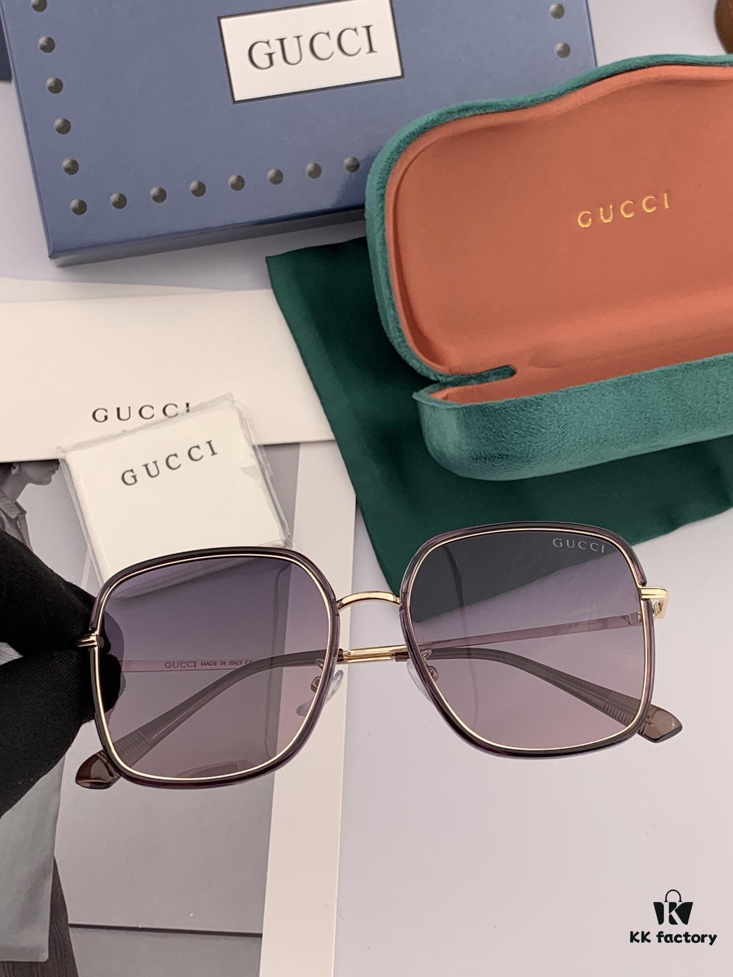 GUCCI 2025 Spring New Arrival Latest Rectangular Sunglasses, Influencers' Favorite, Full of Charm with Playful and Sweet Style, Excellent Fit, Premium Metal Finish
