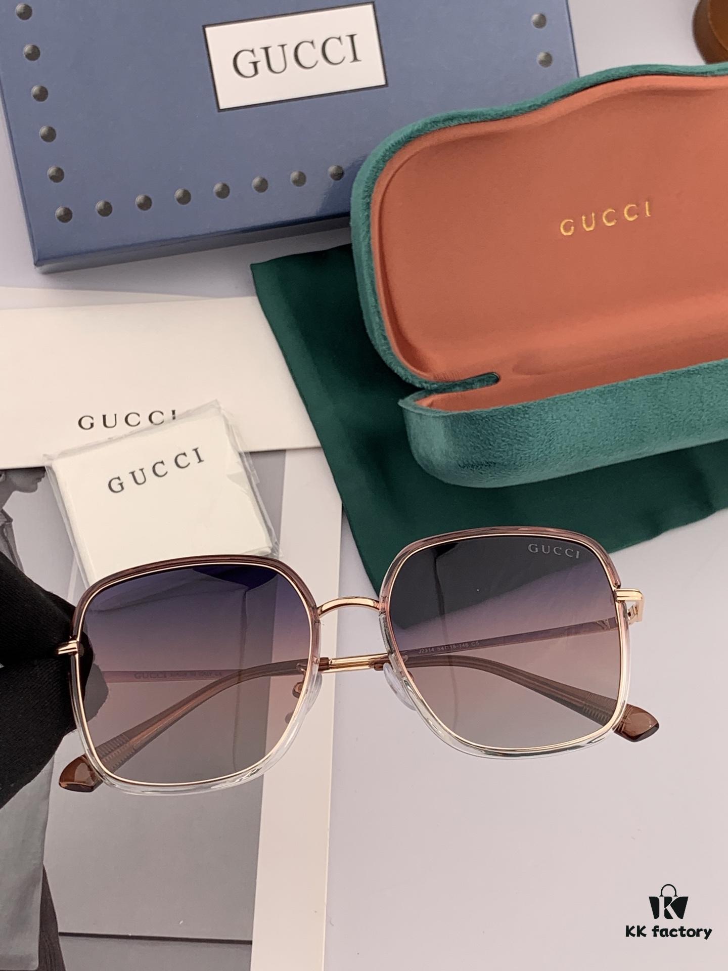 GUCCI 2025 Spring New Arrival Latest Rectangular Sunglasses, Influencers' Favorite, Full of Charm with Playful and Sweet Style, Excellent Fit, Premium Metal Finish