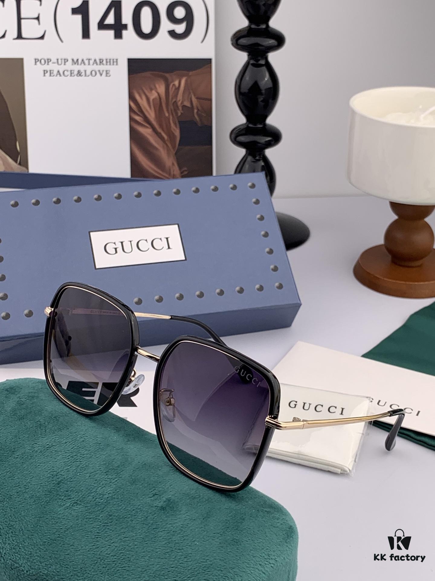 GUCCI 2025 Spring New Arrival Latest Rectangular Sunglasses, Influencers' Favorite, Full of Charm with Playful and Sweet Style, Excellent Fit, Premium Metal Finish