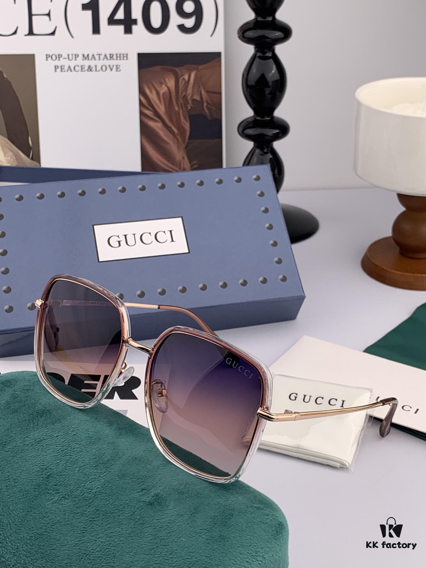 GUCCI 2025 Spring New Arrival Latest Rectangular Sunglasses, Influencers' Favorite, Full of Charm with Playful and Sweet Style, Excellent Fit, Premium Metal Finish