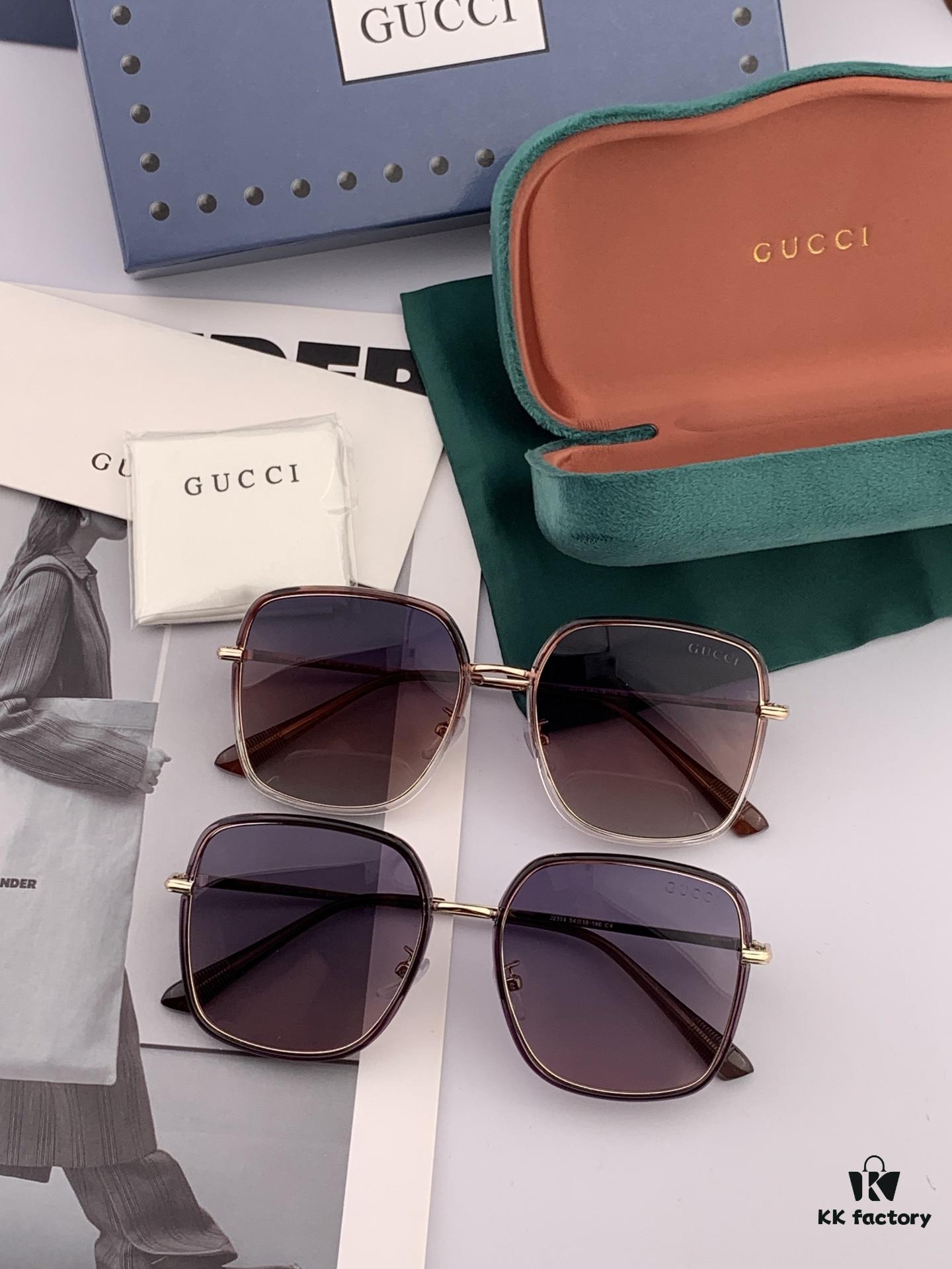 GUCCI 2025 Spring New Arrival Latest Rectangular Sunglasses, Influencers' Favorite, Full of Charm with Playful and Sweet Style, Excellent Fit, Premium Metal Finish