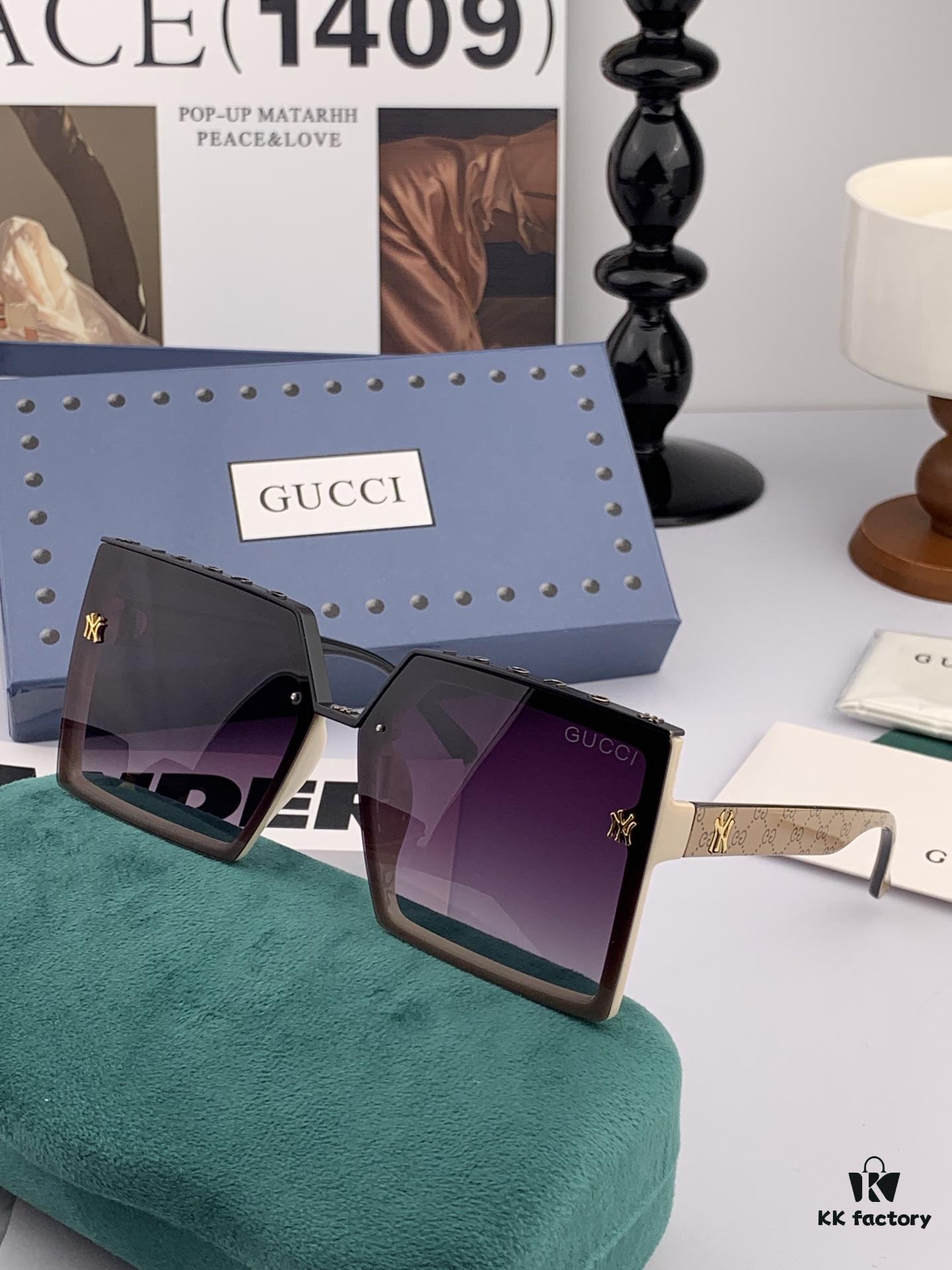 Gucci Collaborative Limited Edition Classic Square Frame Design, Flattering on All Face Shapes, Perfectly Matches Coats or Dresses, Exudes Elegance with Polarized UV-Protective Lenses, Model: G50195 Sunglasses