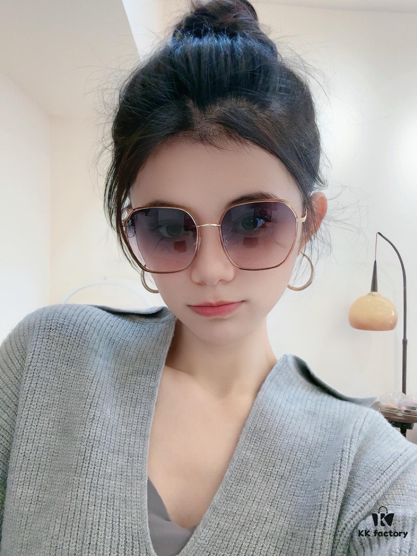 Polarized Series Sunglasses Original GUCCI Influencer Super Hot-Selling Blue Classic Luxury Global Fashion Round Frame Sunglasses Top Quality Luxury Logo Authentic Acetate Material Model: G2377