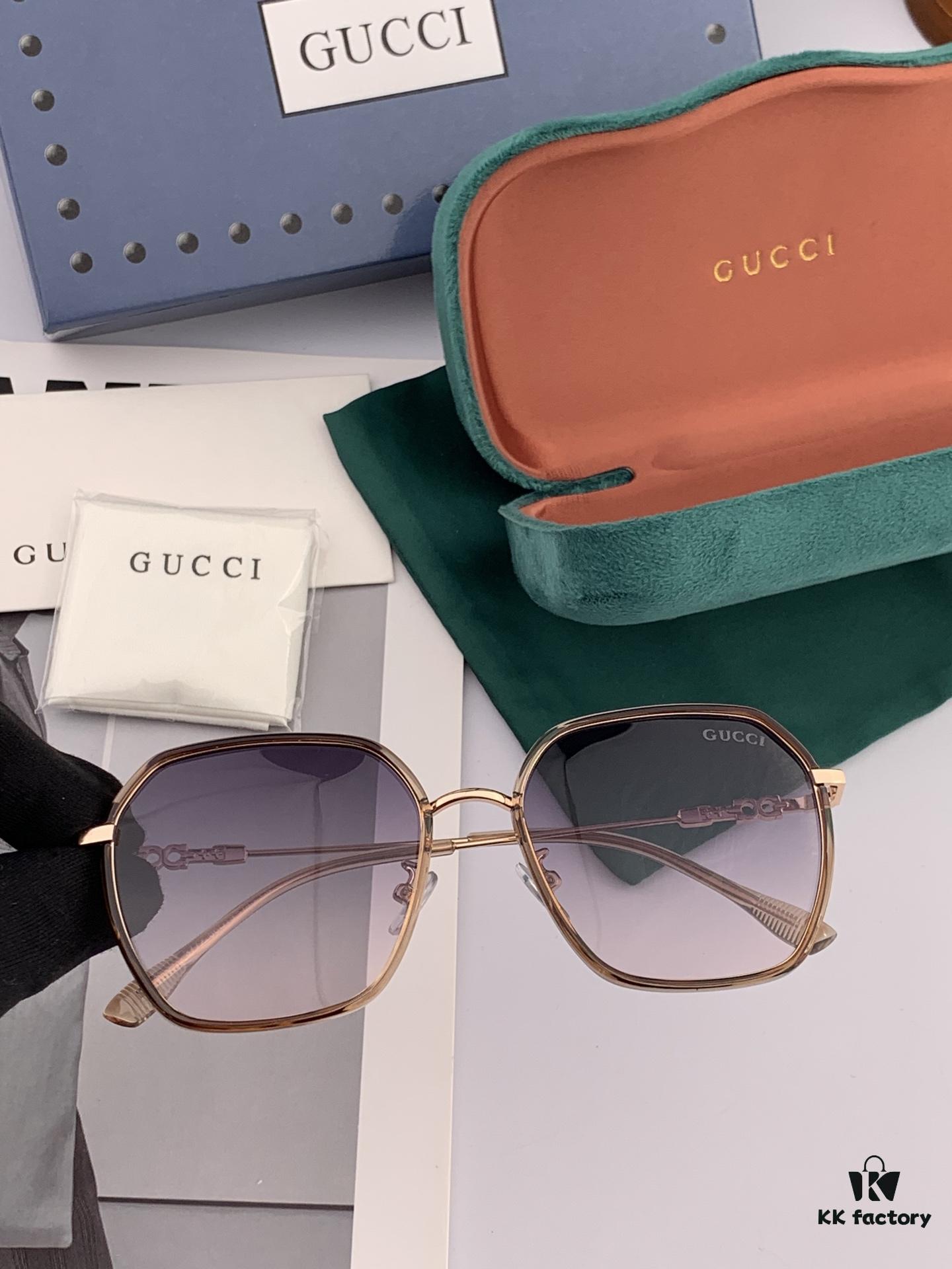 Polarized Series Sunglasses Original GUCCI Influencer Super Hot-Selling Blue Classic Luxury Global Fashion Round Frame Sunglasses Top Quality Luxury Logo Authentic Acetate Material Model: G2377