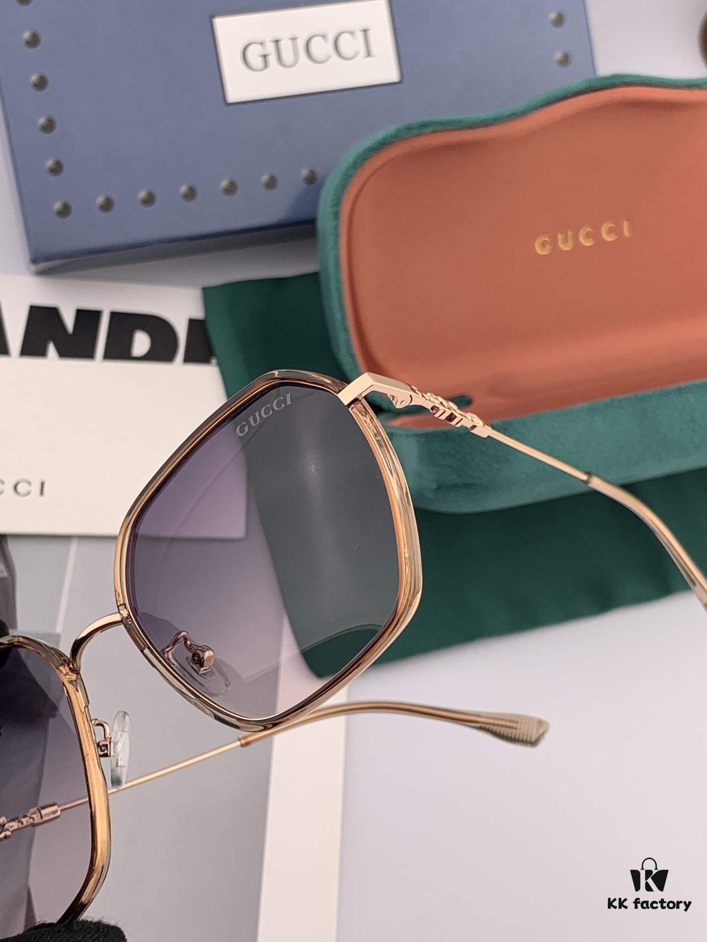 Polarized Series Sunglasses Original GUCCI Influencer Super Hot-Selling Blue Classic Luxury Global Fashion Round Frame Sunglasses Top Quality Luxury Logo Authentic Acetate Material Model: G2377