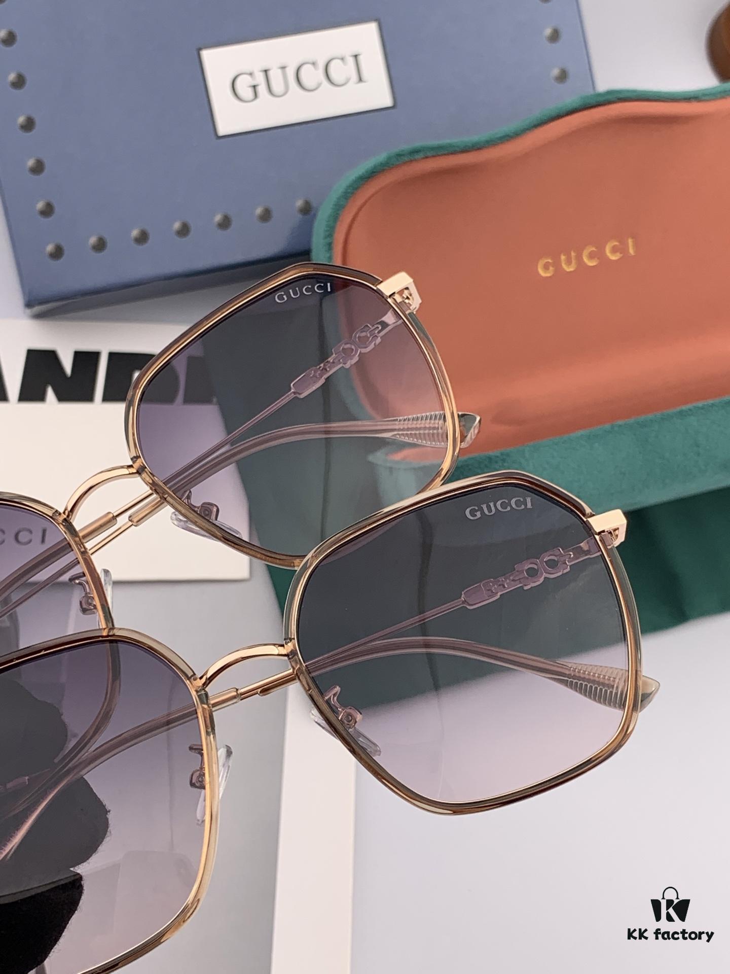 Polarized Series Sunglasses Original GUCCI Influencer Super Hot-Selling Blue Classic Luxury Global Fashion Round Frame Sunglasses Top Quality Luxury Logo Authentic Acetate Material Model: G2377
